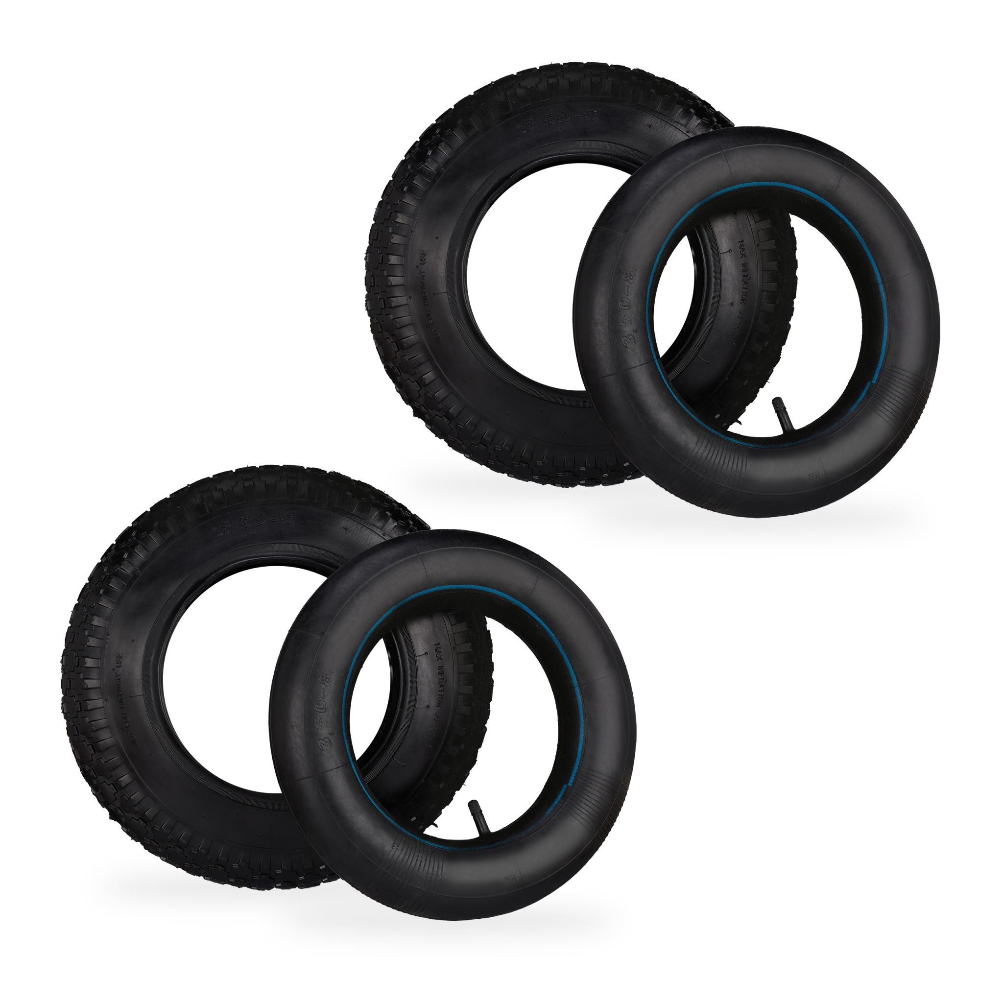 Schubkarrenrad mit Schlauch 2er-Set Schwarz von Relaxdays