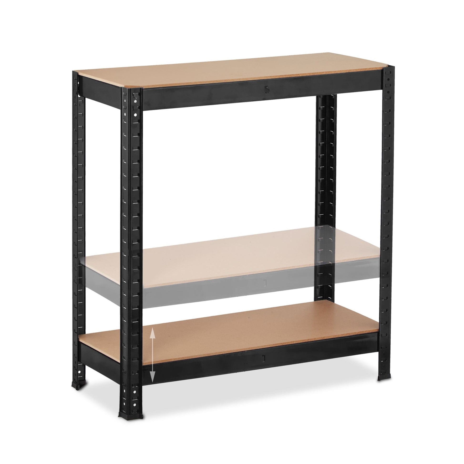 Schwerlastregal 150cm schwarz Hellbraun-Schwarz von Relaxdays