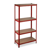 Schwerlastregal 150cm rot Hellbraun-Rot-Schwarz von Relaxdays