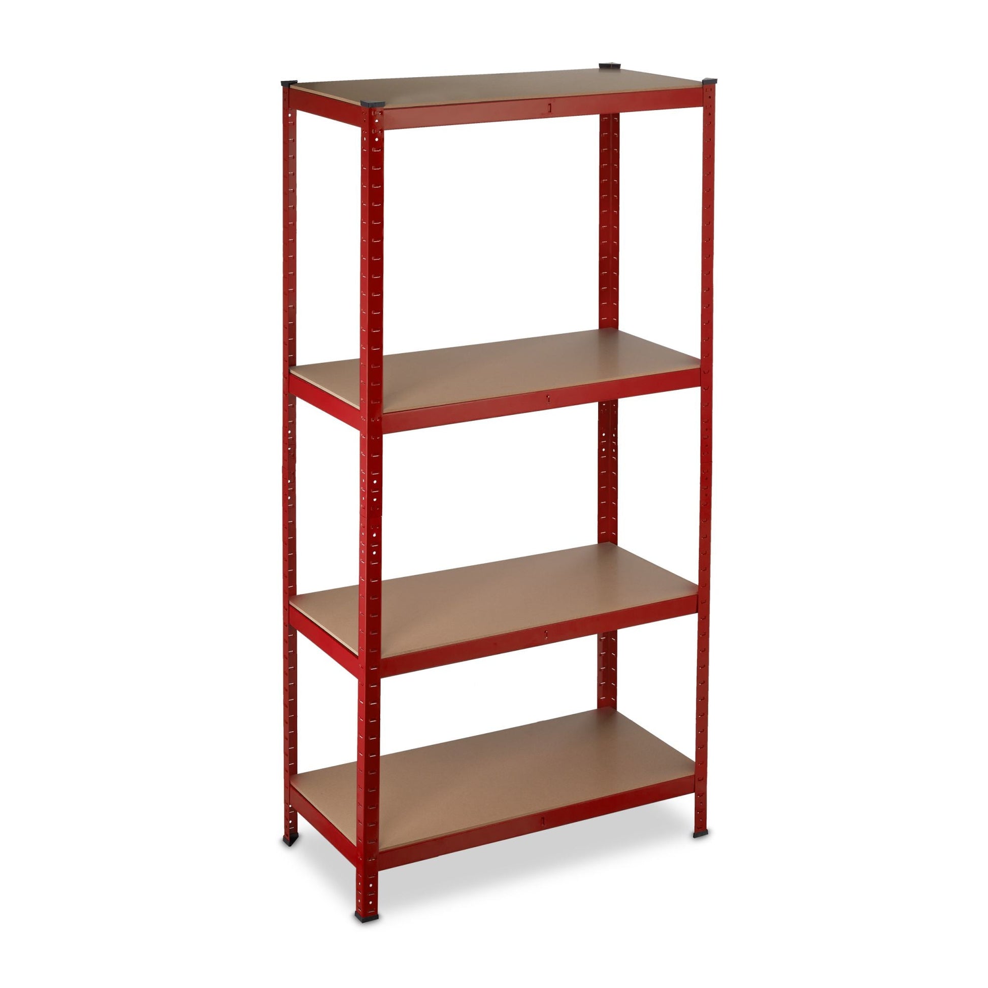 Schwerlastregal 150cm rot Hellbraun-Rot-Schwarz von Relaxdays