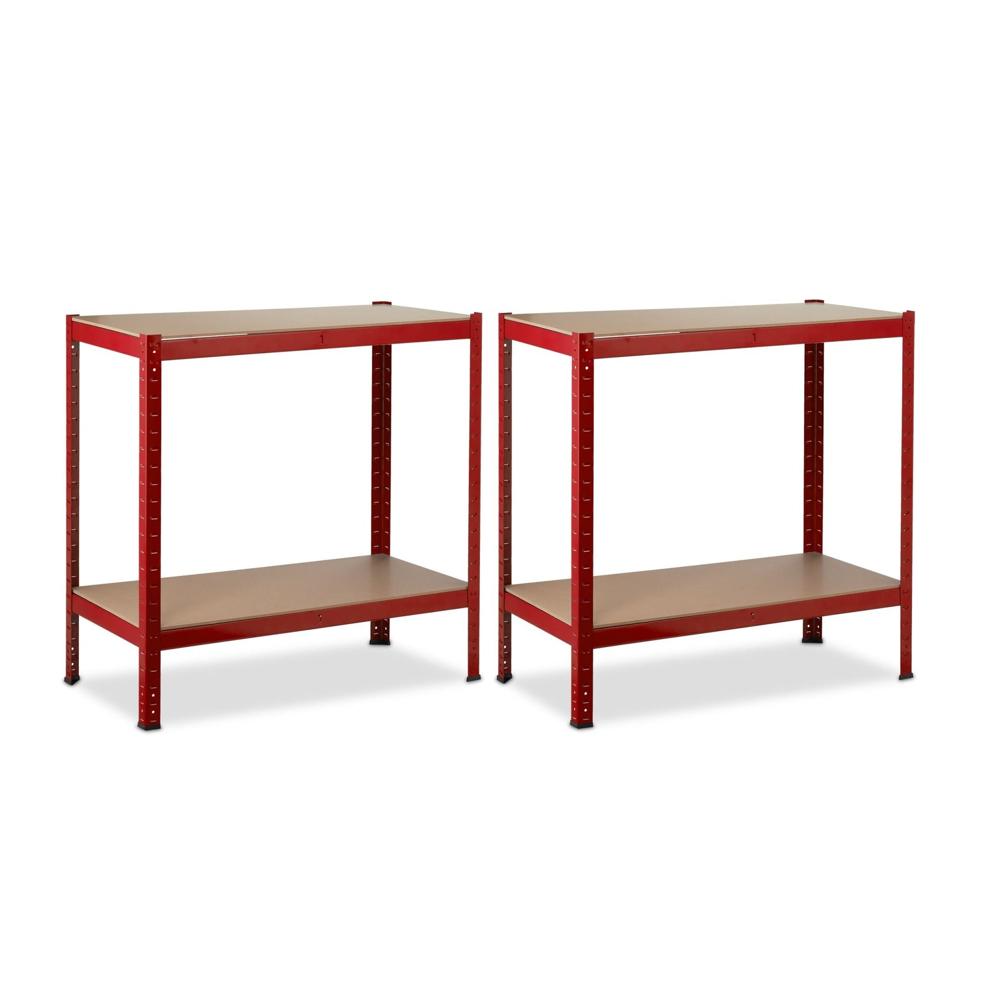 Schwerlastregal 150cm rot Hellbraun-Rot-Schwarz von Relaxdays