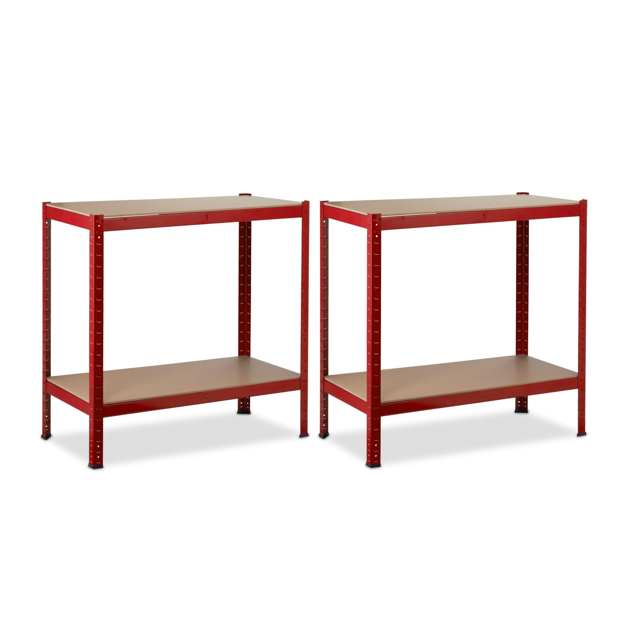 Schwerlastregal 150cm rot Hellbraun-Rot-Schwarz von Relaxdays