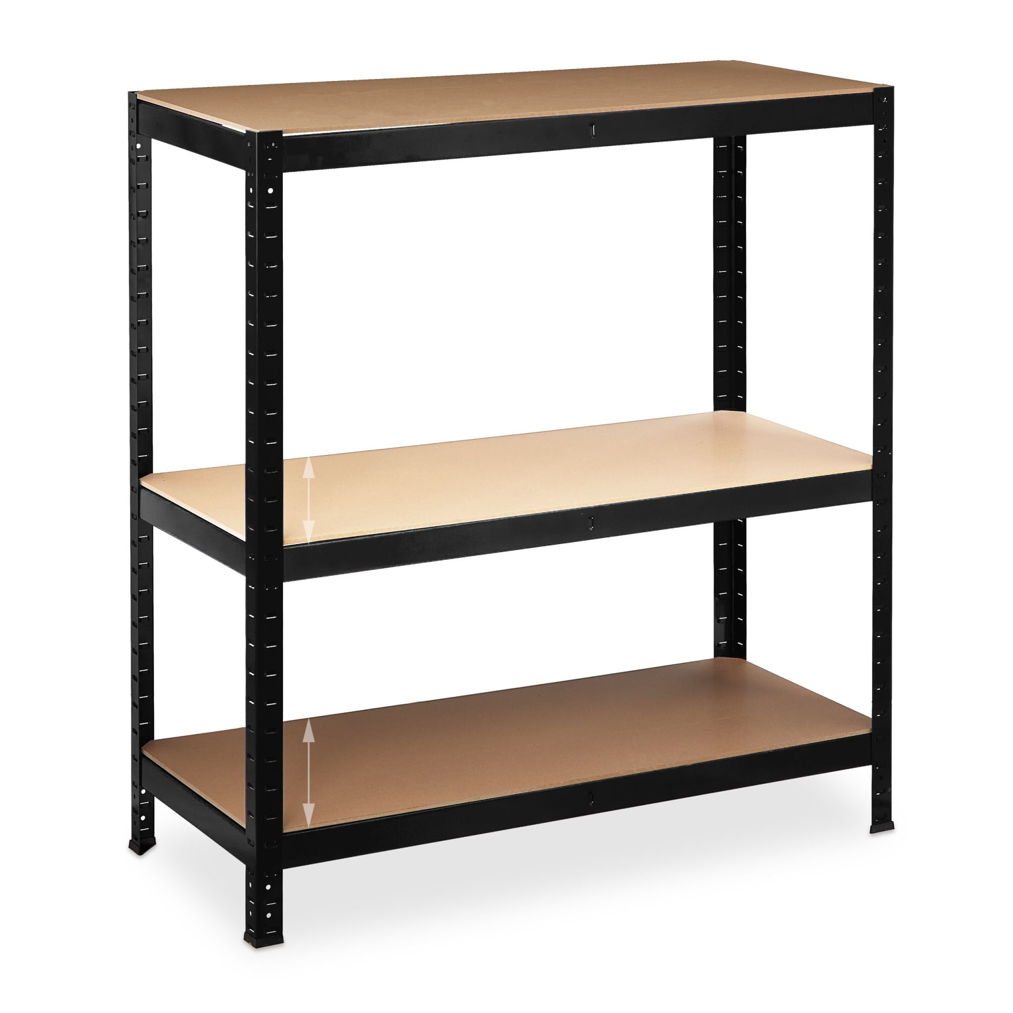 Schwerlastregal 220cm schwarz Hellbraun-Schwarz von Relaxdays