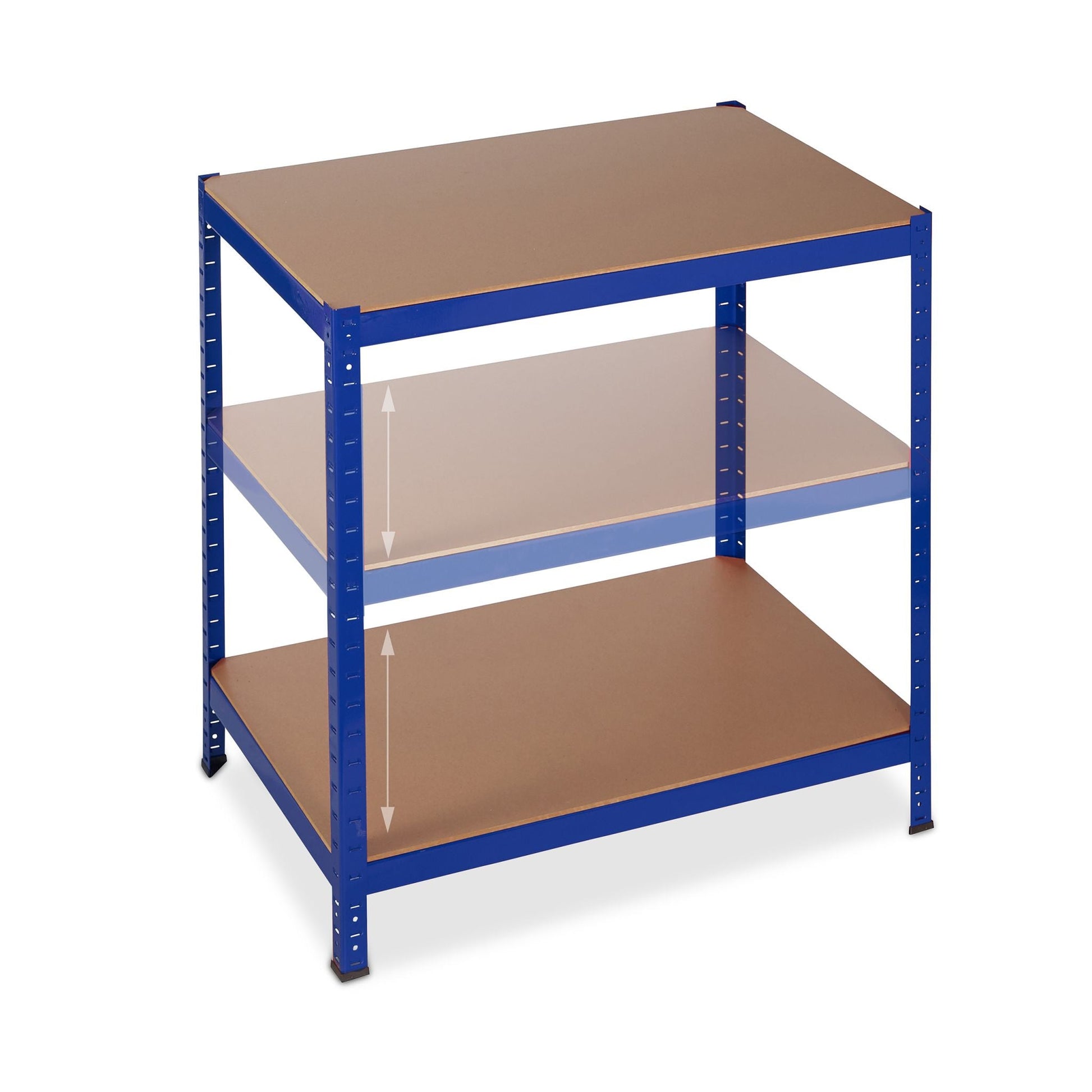 Schwerlastregal 180x90x60 blau Blau-Hellbraun-Schwarz von Relaxdays