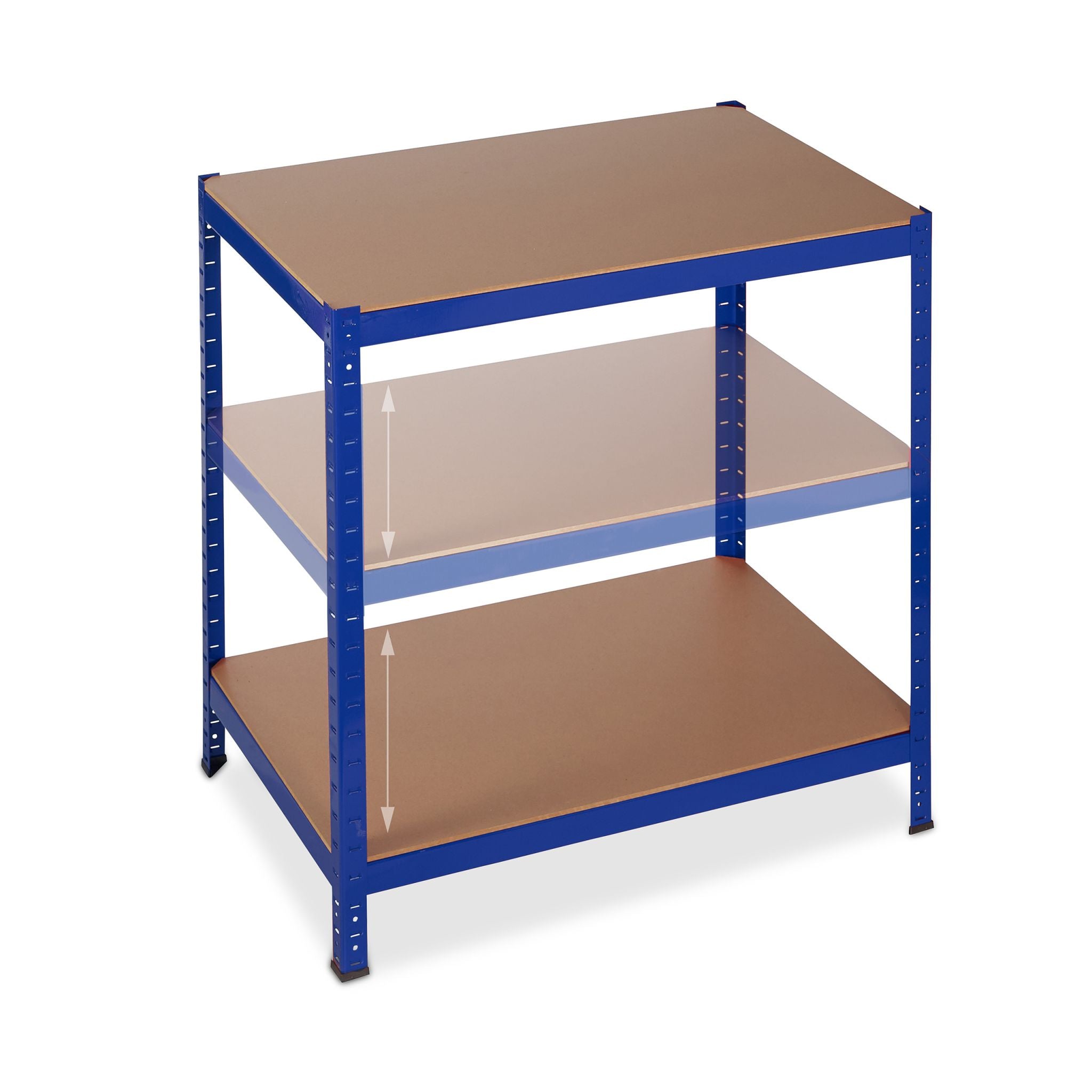 Schwerlastregal 180x90x60 blau Blau-Hellbraun-Schwarz von Relaxdays