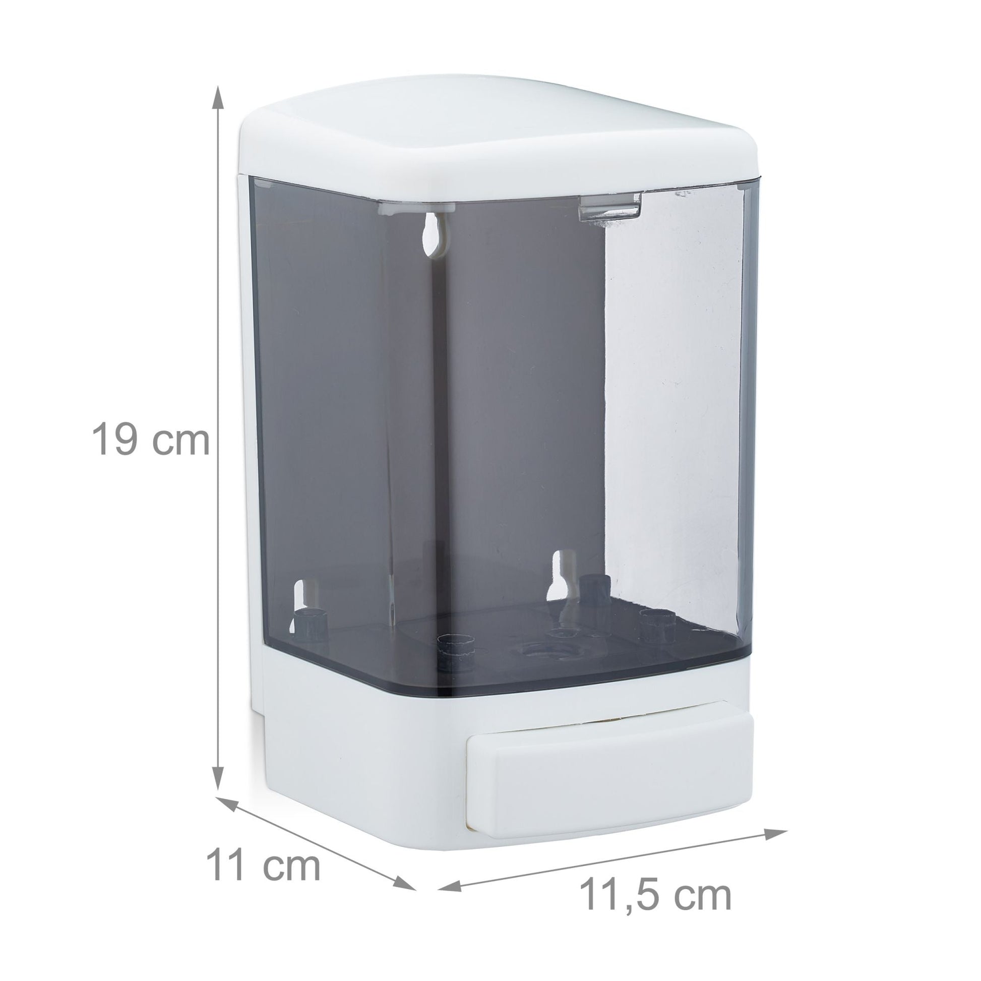 Wandseifenspender 1000 ml Weiss-Grau von Relaxdays