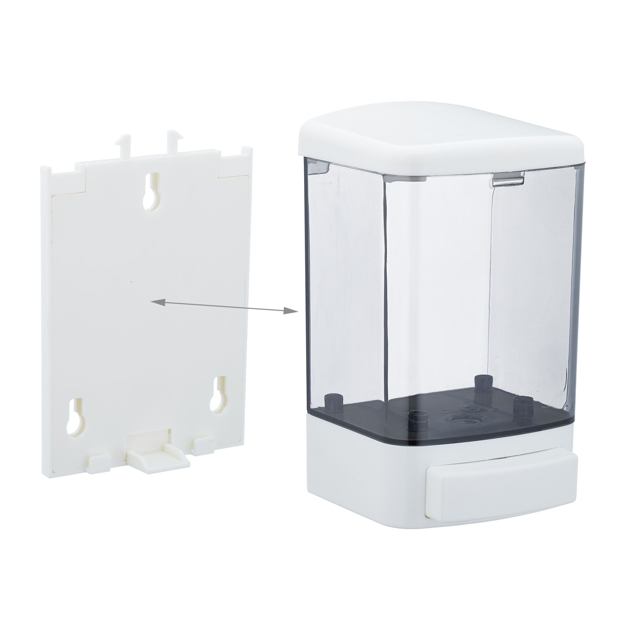 Wandseifenspender 1000 ml Weiss-Grau von Relaxdays