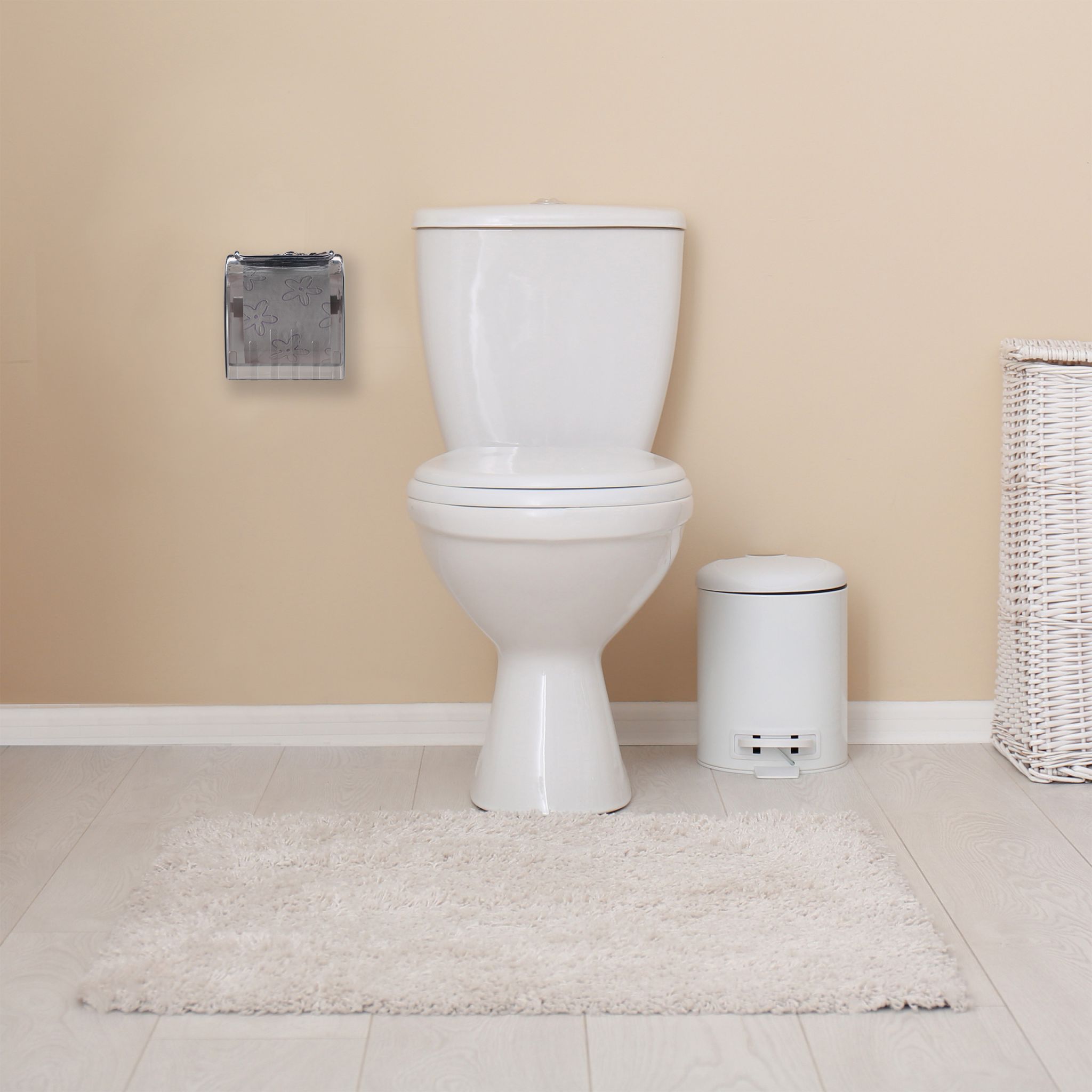Toilettenpapierhalter mit Ablage Weiss-Grau von Relaxdays