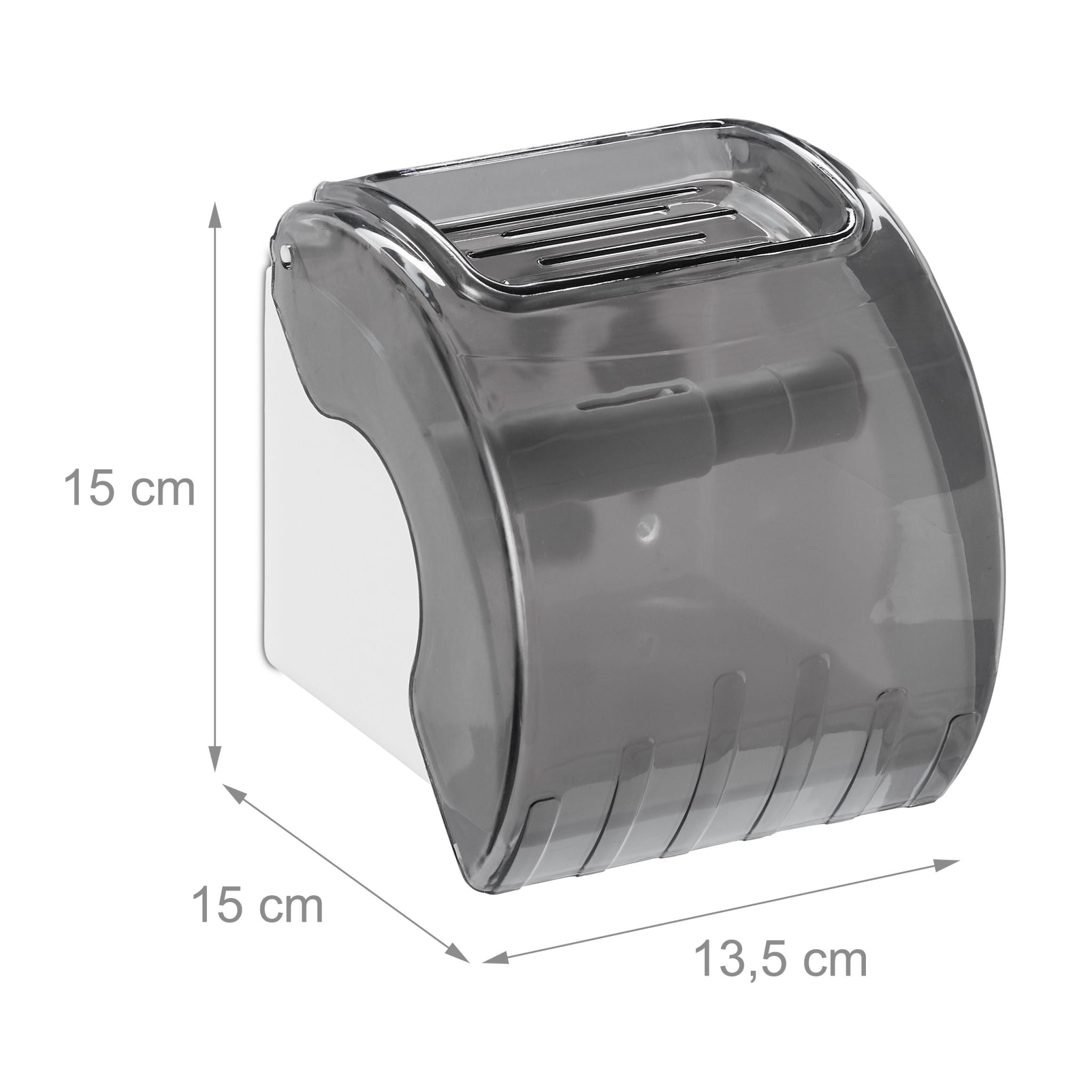 Toilettenpapierhalter mit Ablage Weiss-Grau von Relaxdays