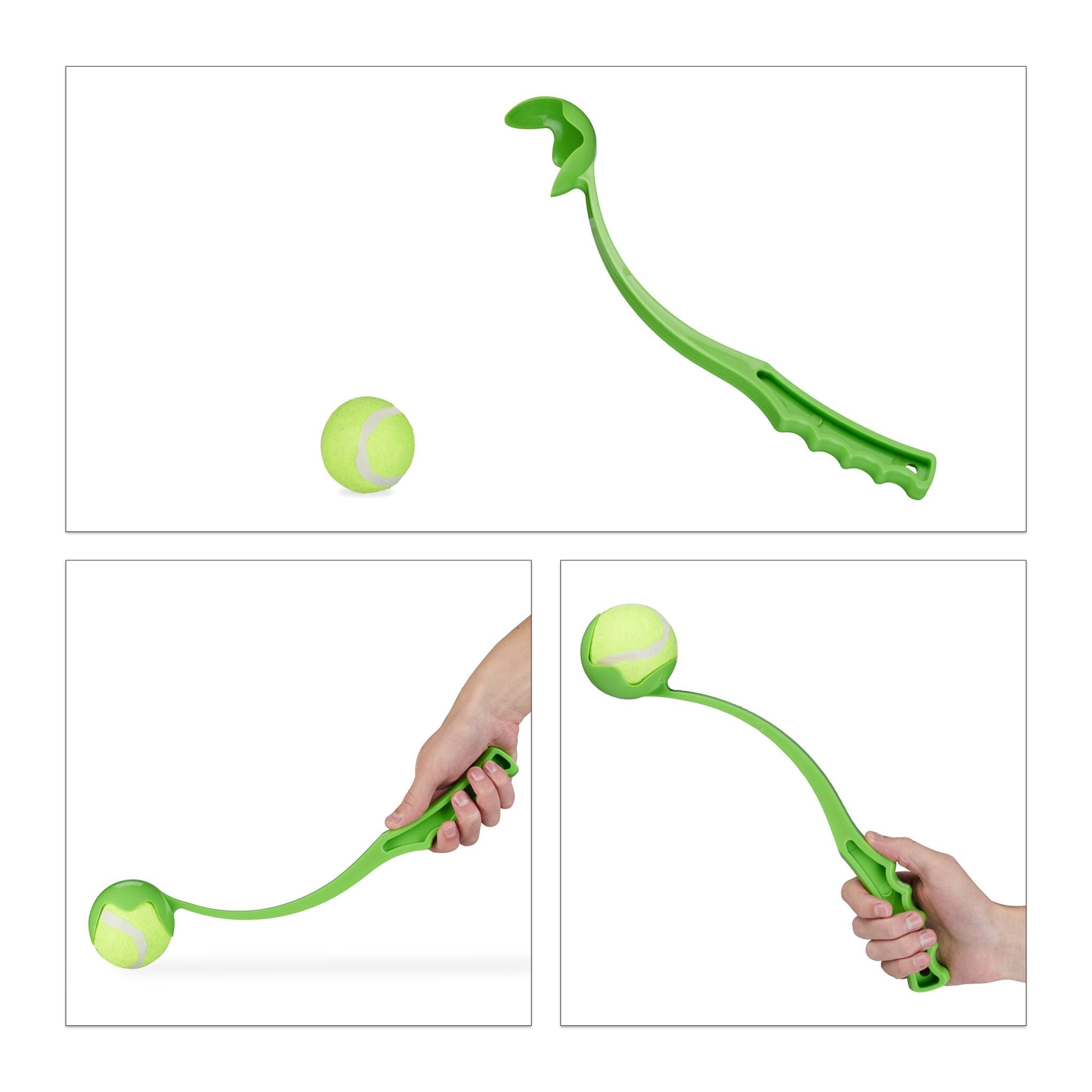 Ballschleuder für Hunde 2er-Set Blau-Grün von Relaxdays