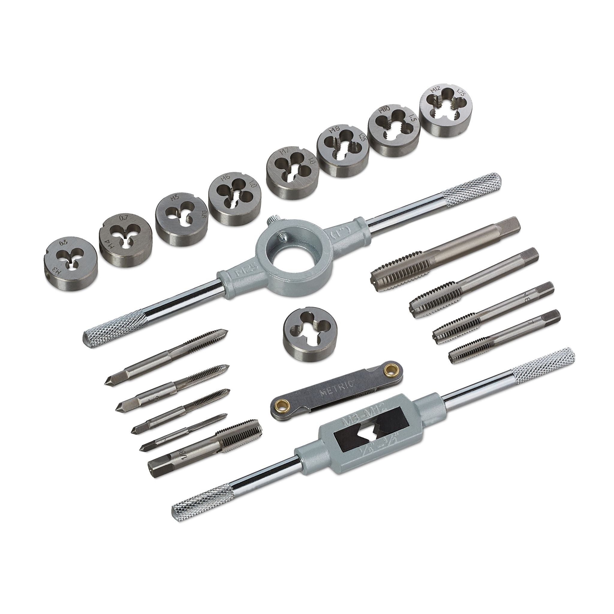 Gewindeschneider-Set 22-teilig Schwarz-Silber-Grau von Relaxdays