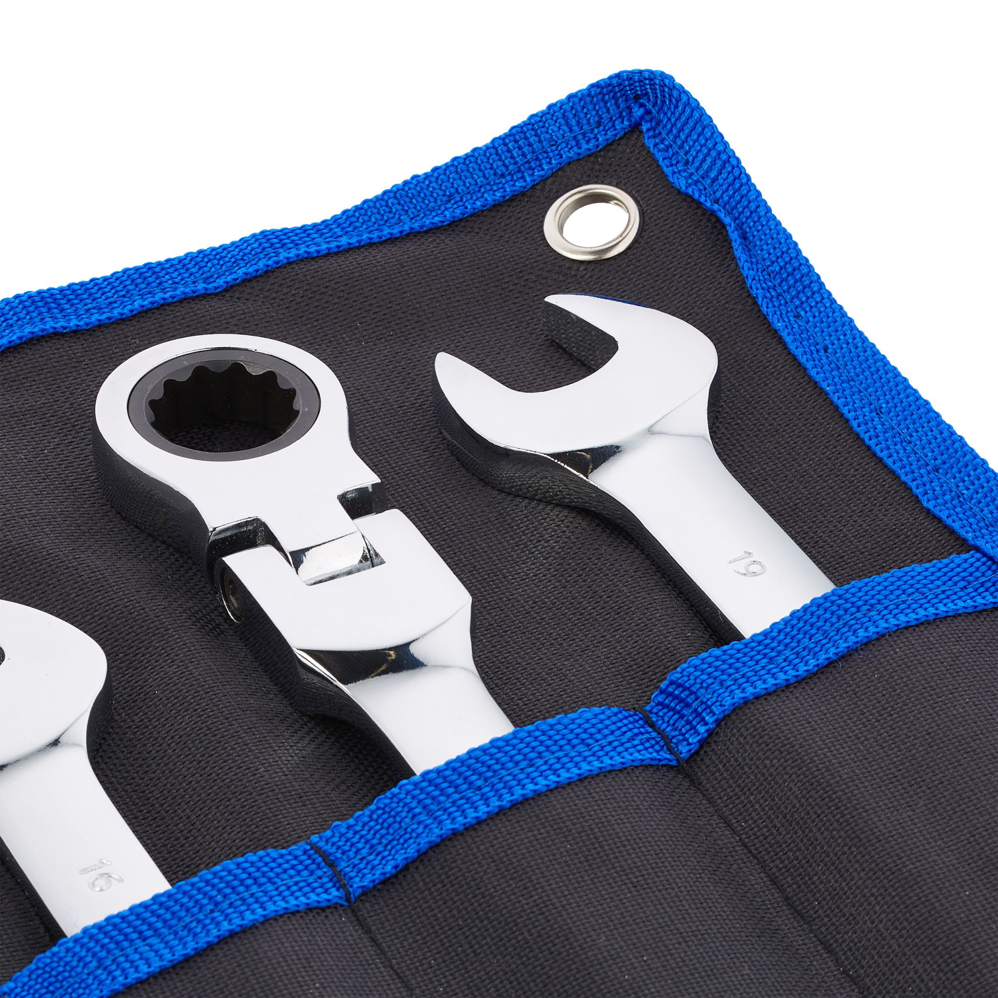 Flexibles Schraubenschlüssel Set 10-tlg. Blau-Schwarz-Silber von Relaxdays