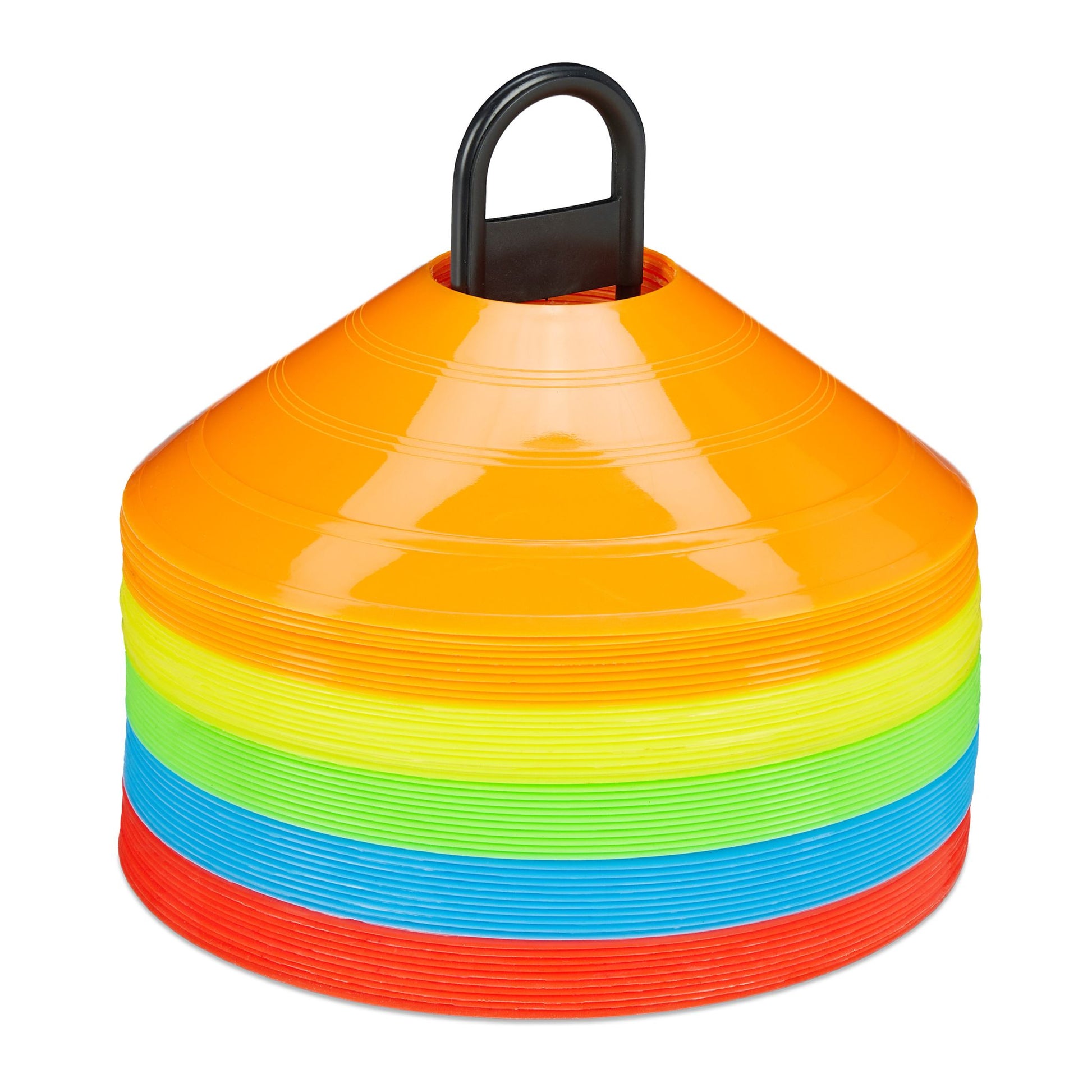 Markierungshütchen 50er-Set Blau-Orange-Rot von Relaxdays
