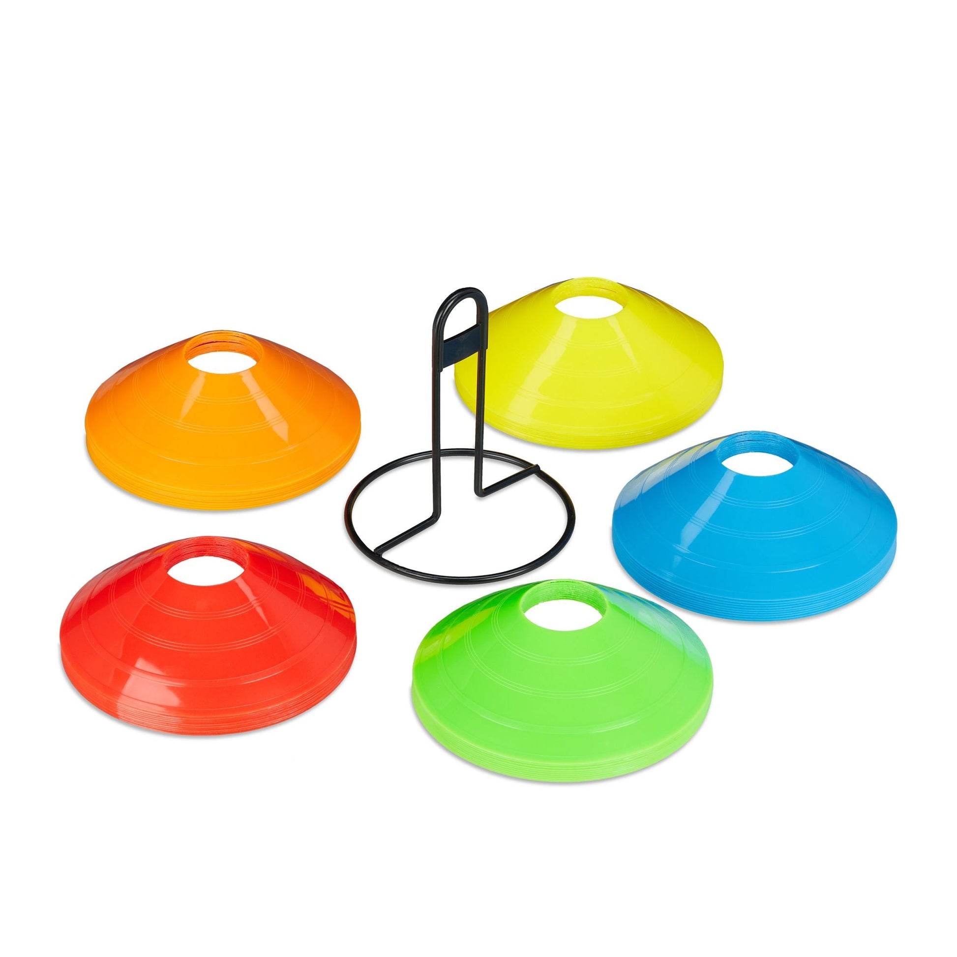 Markierungshütchen 50er-Set Blau-Orange-Rot von Relaxdays