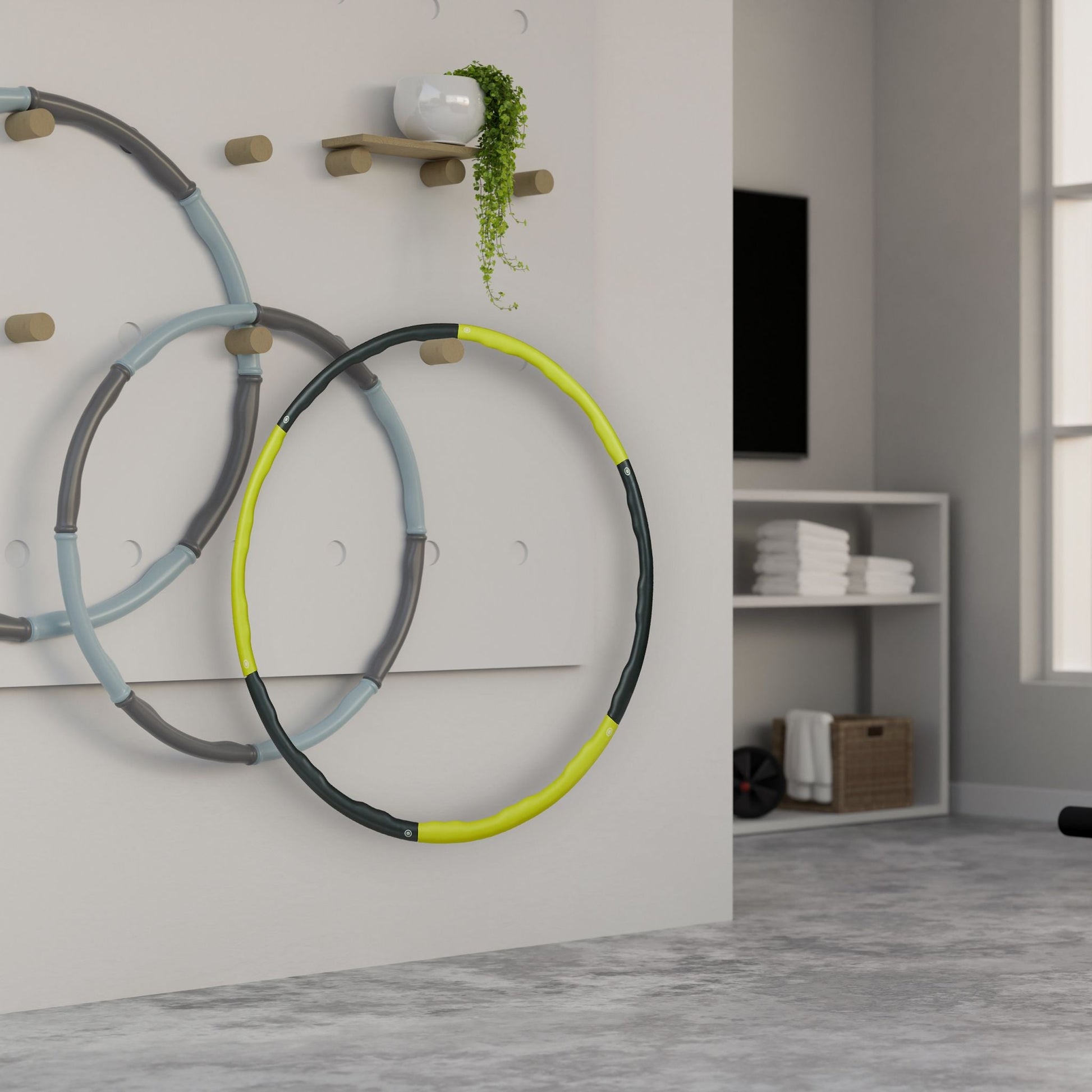 Hula Hoop Reifen Erwachsene Grün-Schwarz von Relaxdays