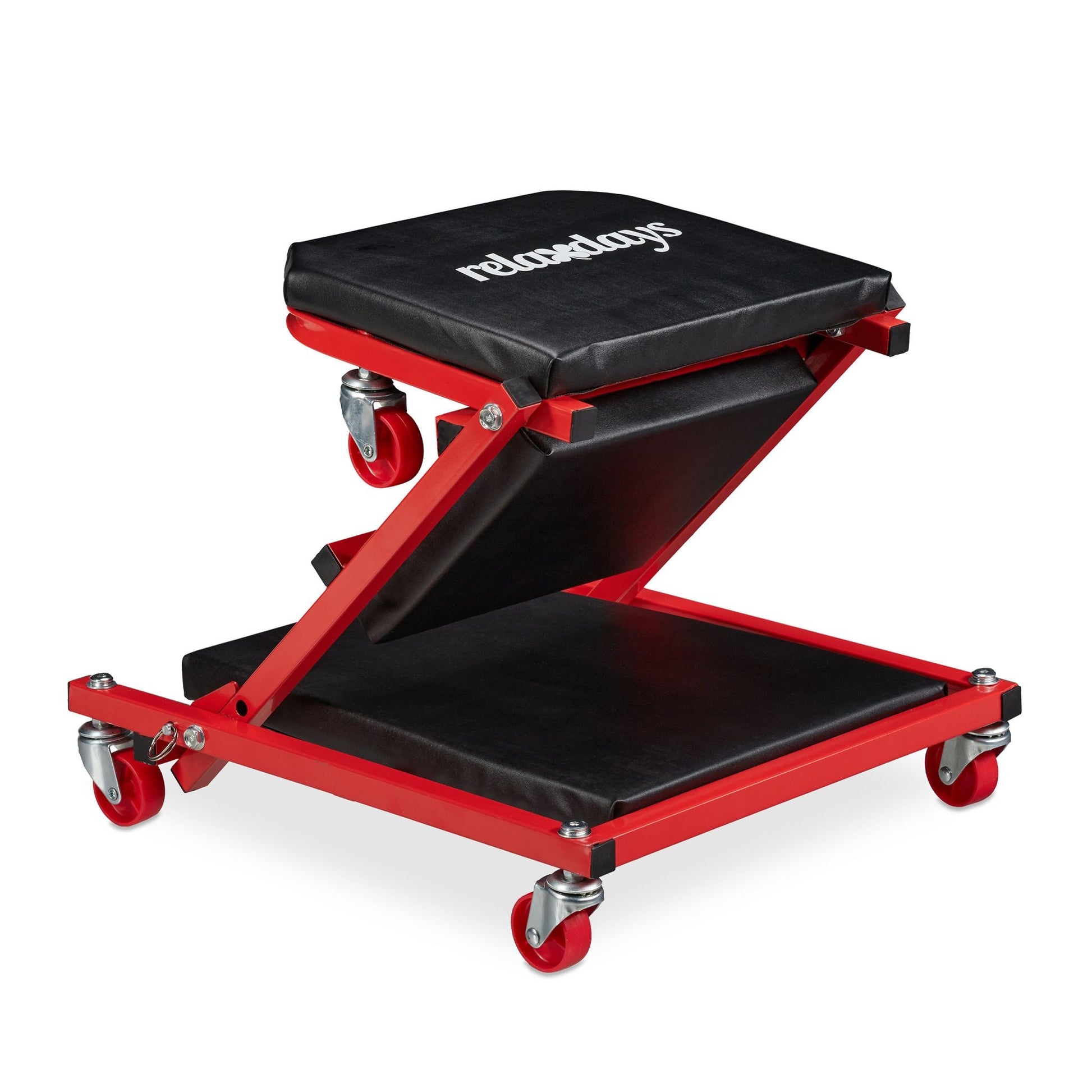 Rollbrett Werkstatt Rot-Schwarz von Relaxdays