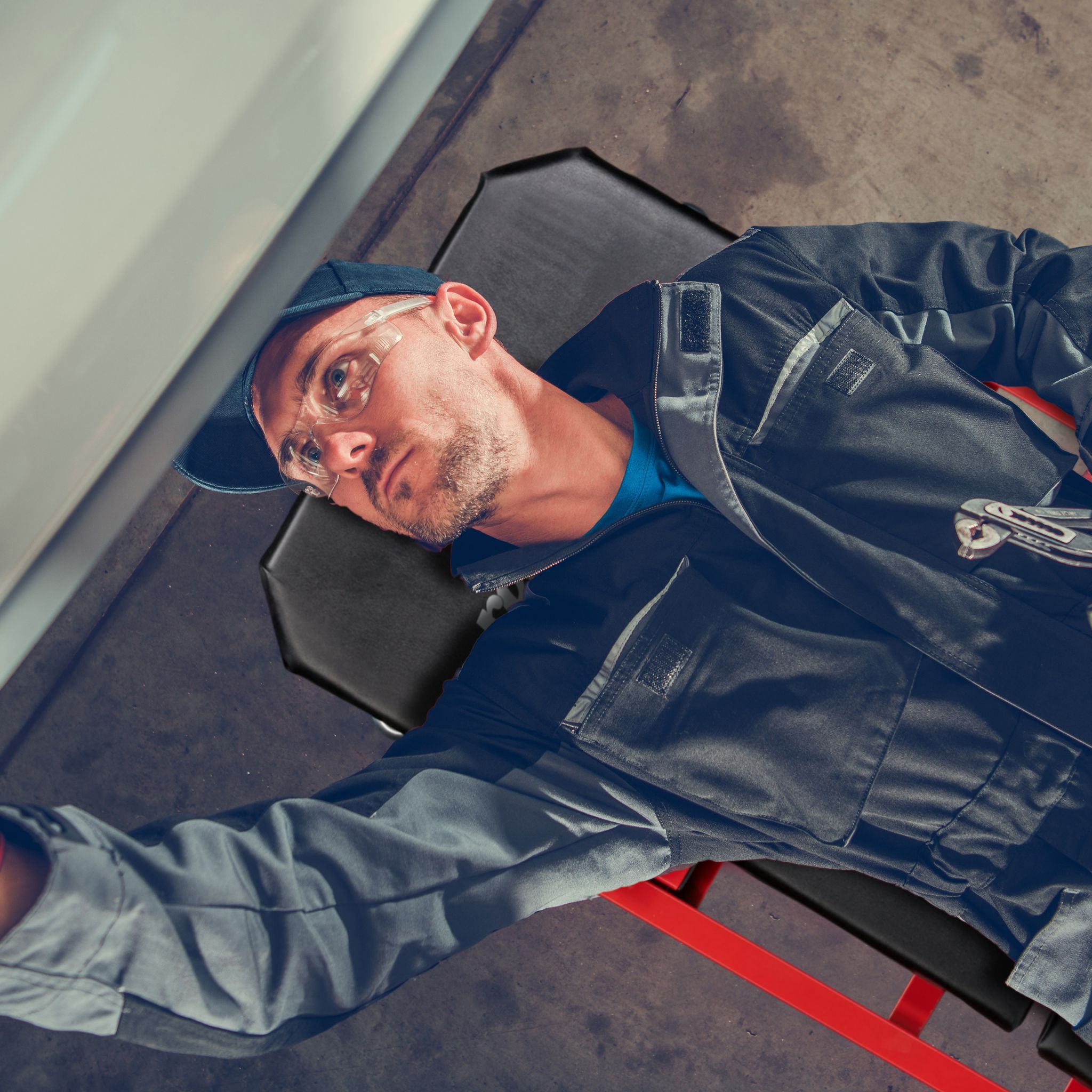 Rollbrett Werkstatt Rot-Schwarz von Relaxdays