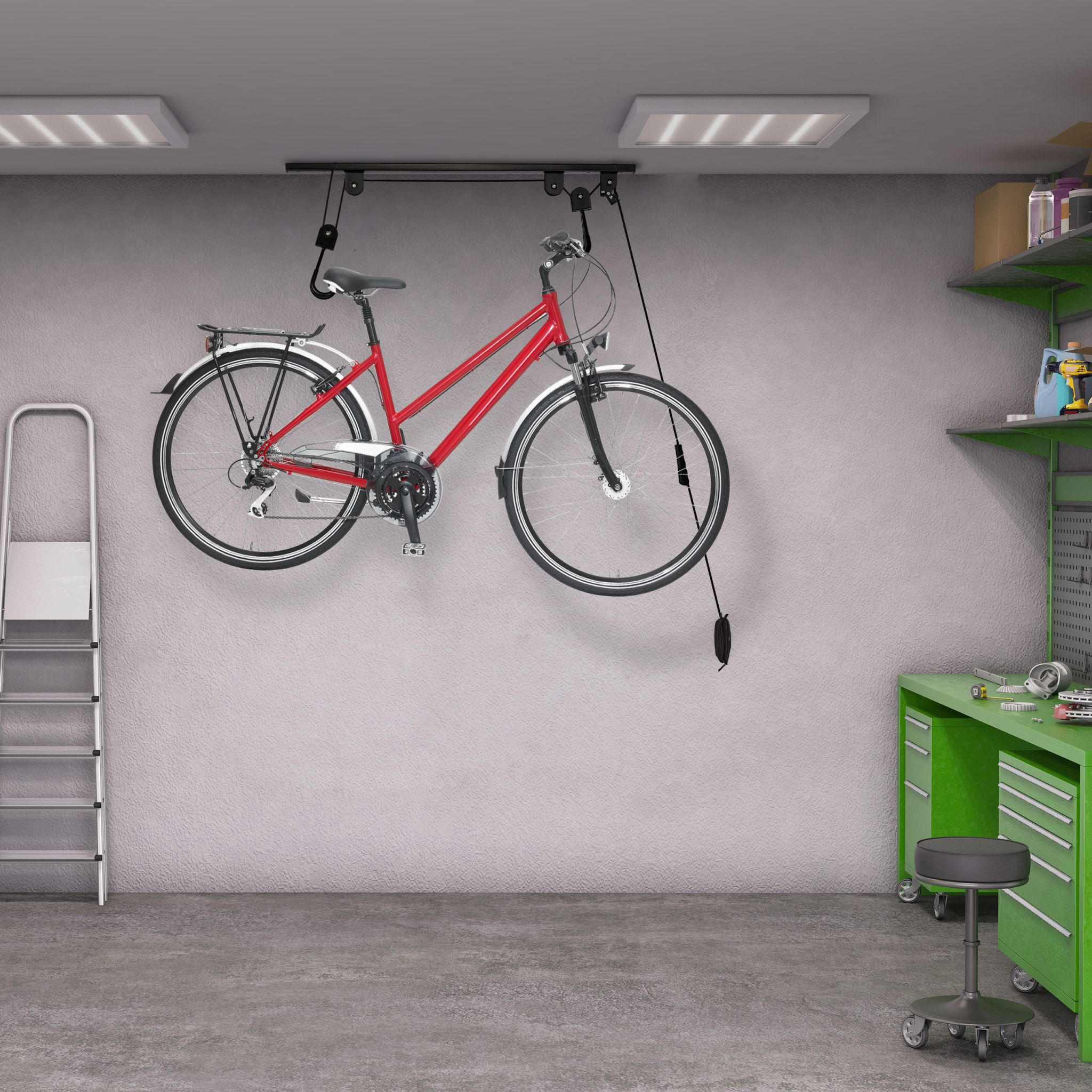 Fahrradlift Decke Schwarz von Relaxdays