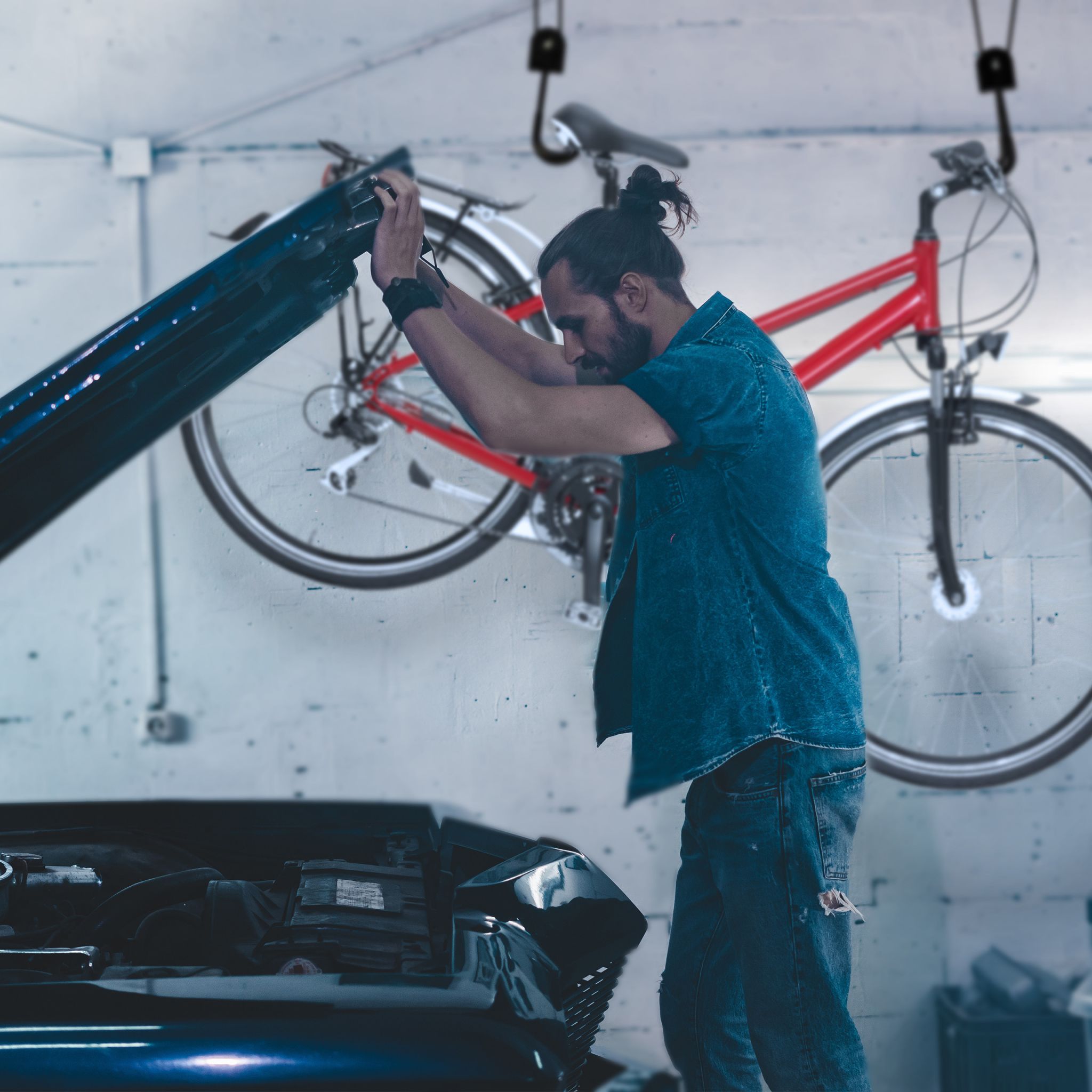 Fahrradlift Decke Schwarz von Relaxdays