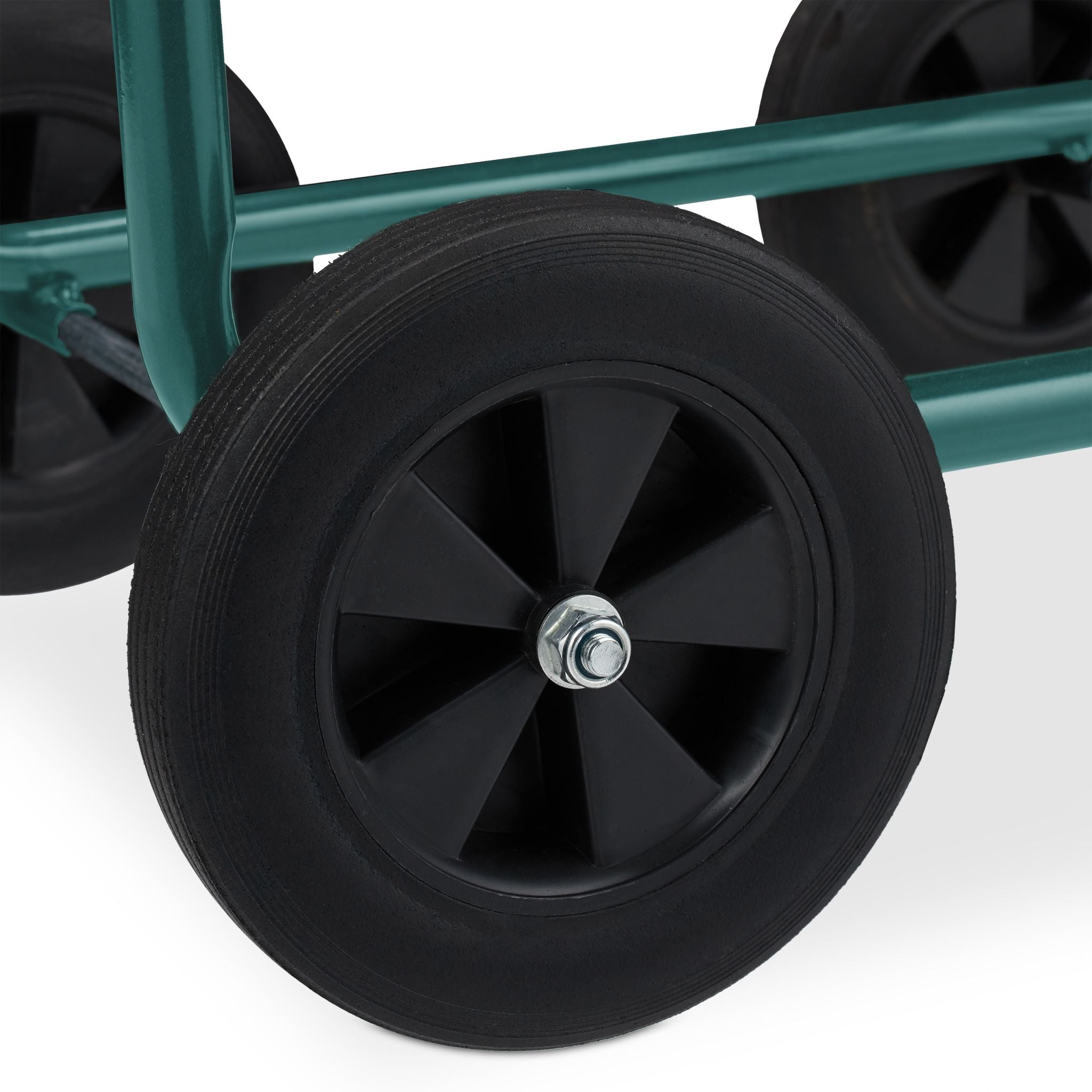 Schlauchwagen Metall grün Dunkelgrün-Schwarz von Relaxdays