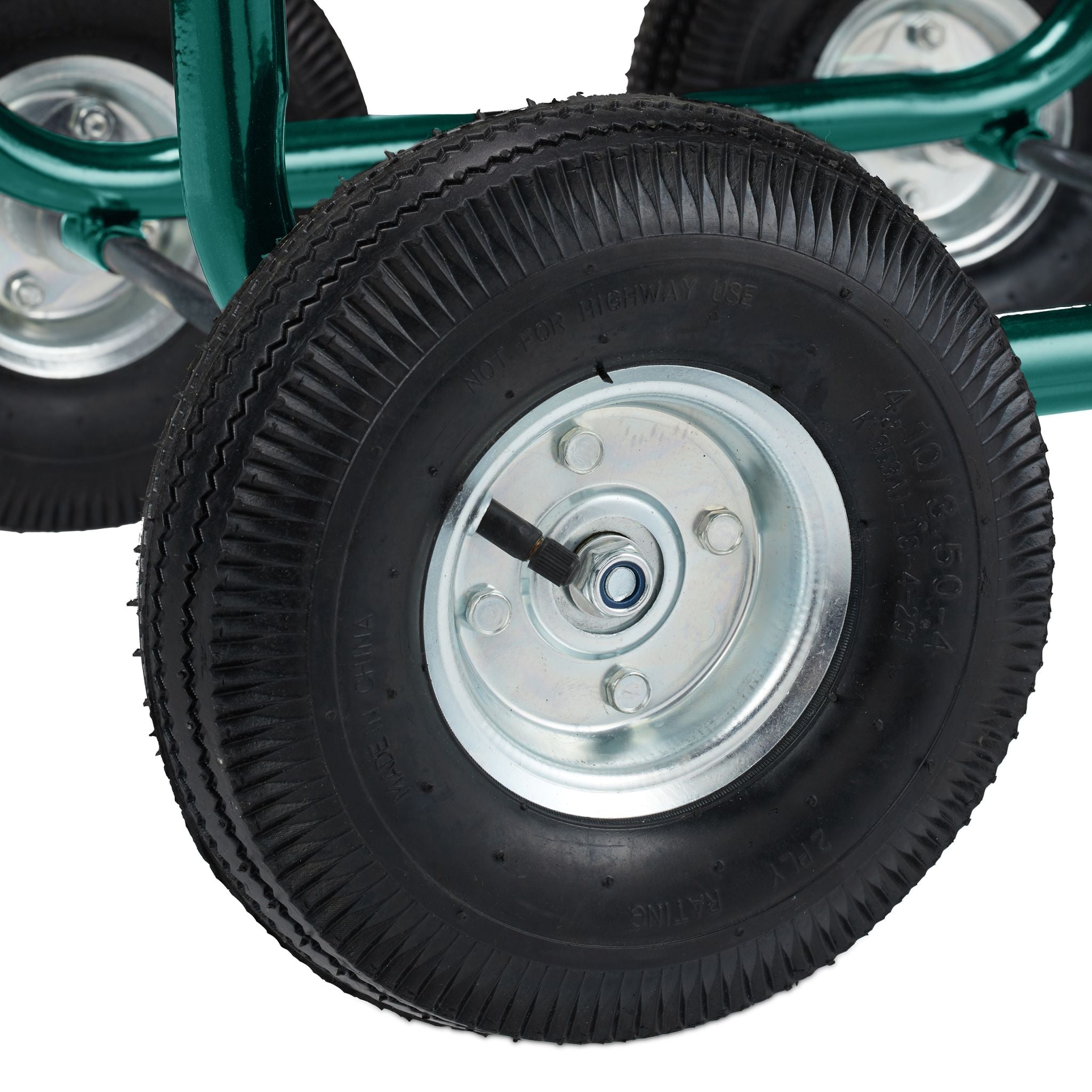 Schlauchwagen 4 Räder grün Dunkelgrün von Relaxdays