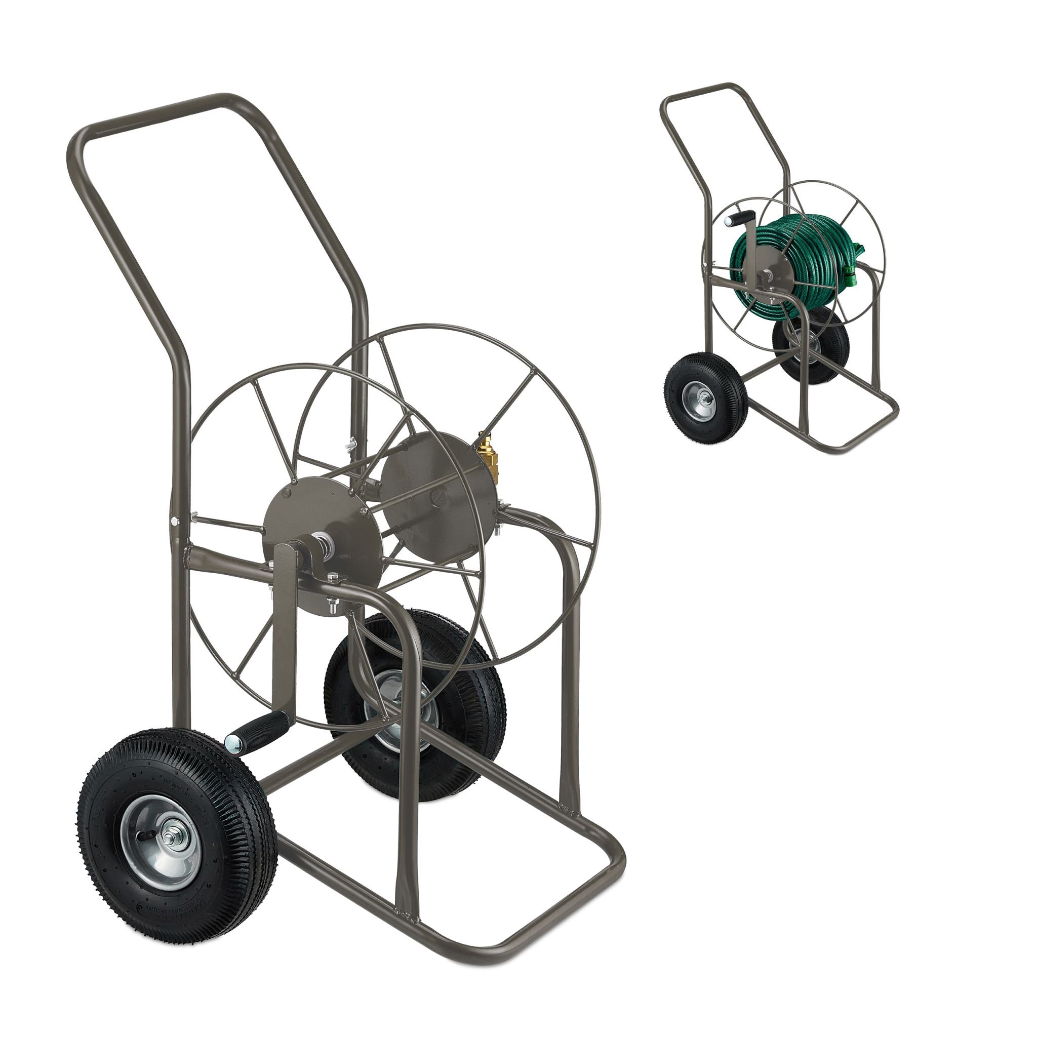 Schlauchwagen Braun-Schwarz-Silber von Relaxdays