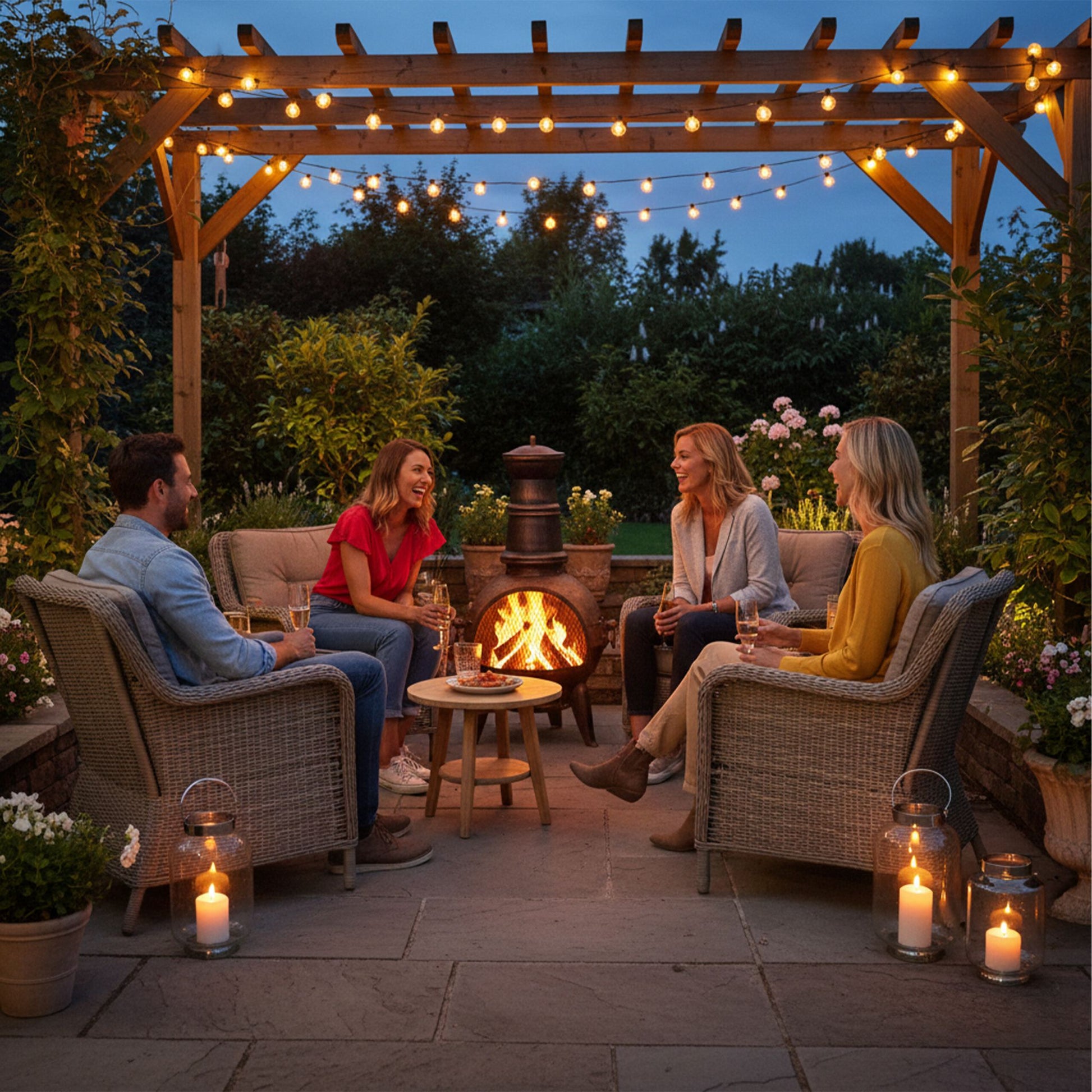 Terrassenofen in Bronze Braun-Schwarz von Relaxdays