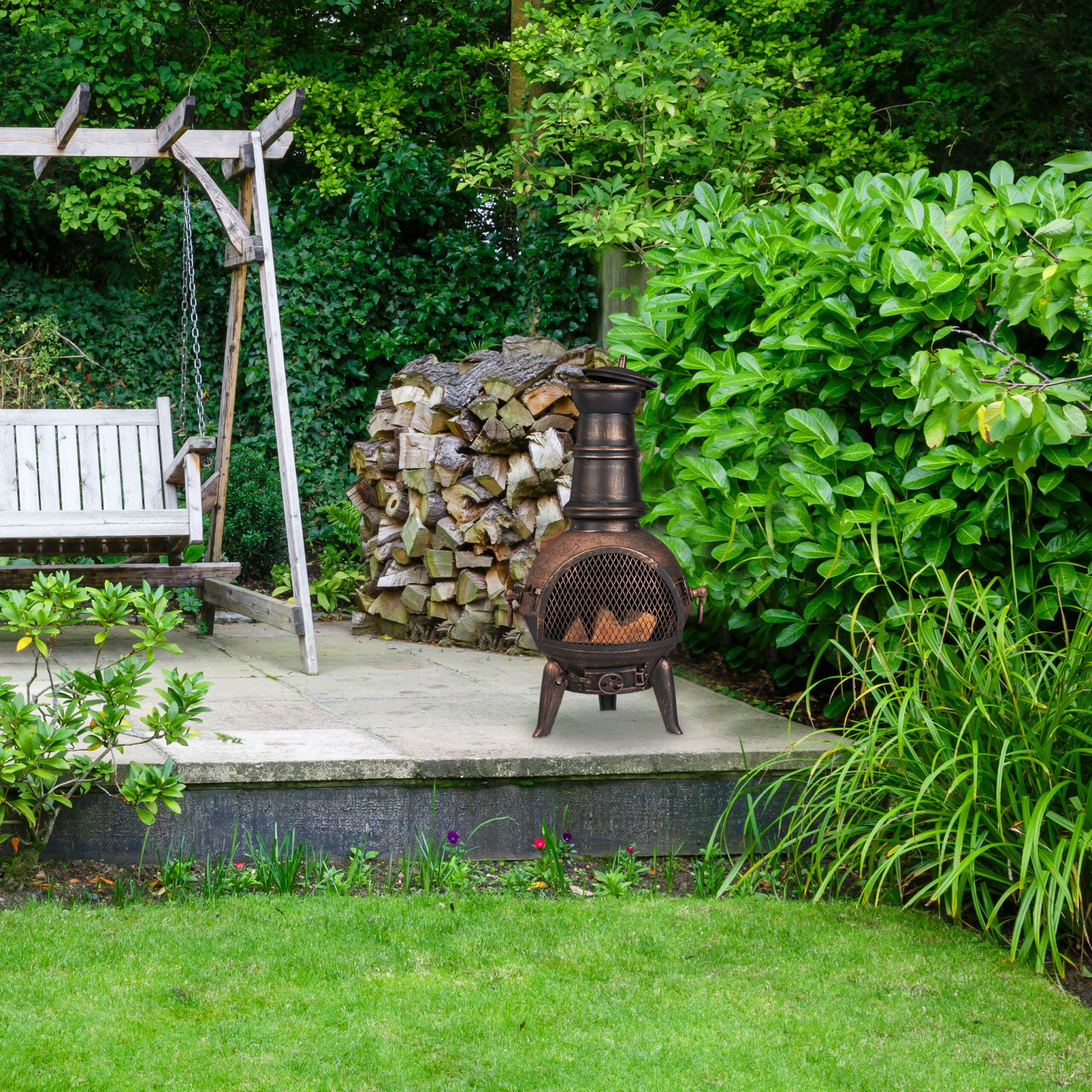 Terrassenofen in Bronze Braun-Schwarz von Relaxdays
