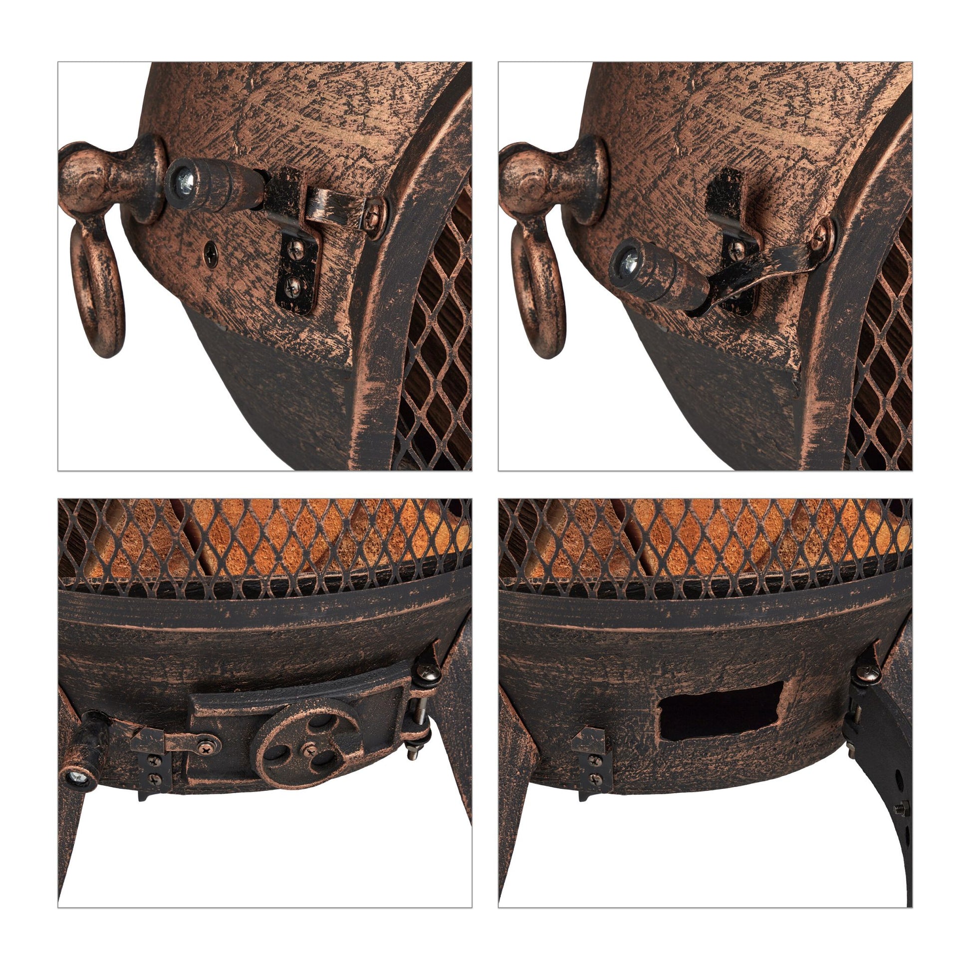 Terrassenofen in Bronze Braun-Schwarz von Relaxdays