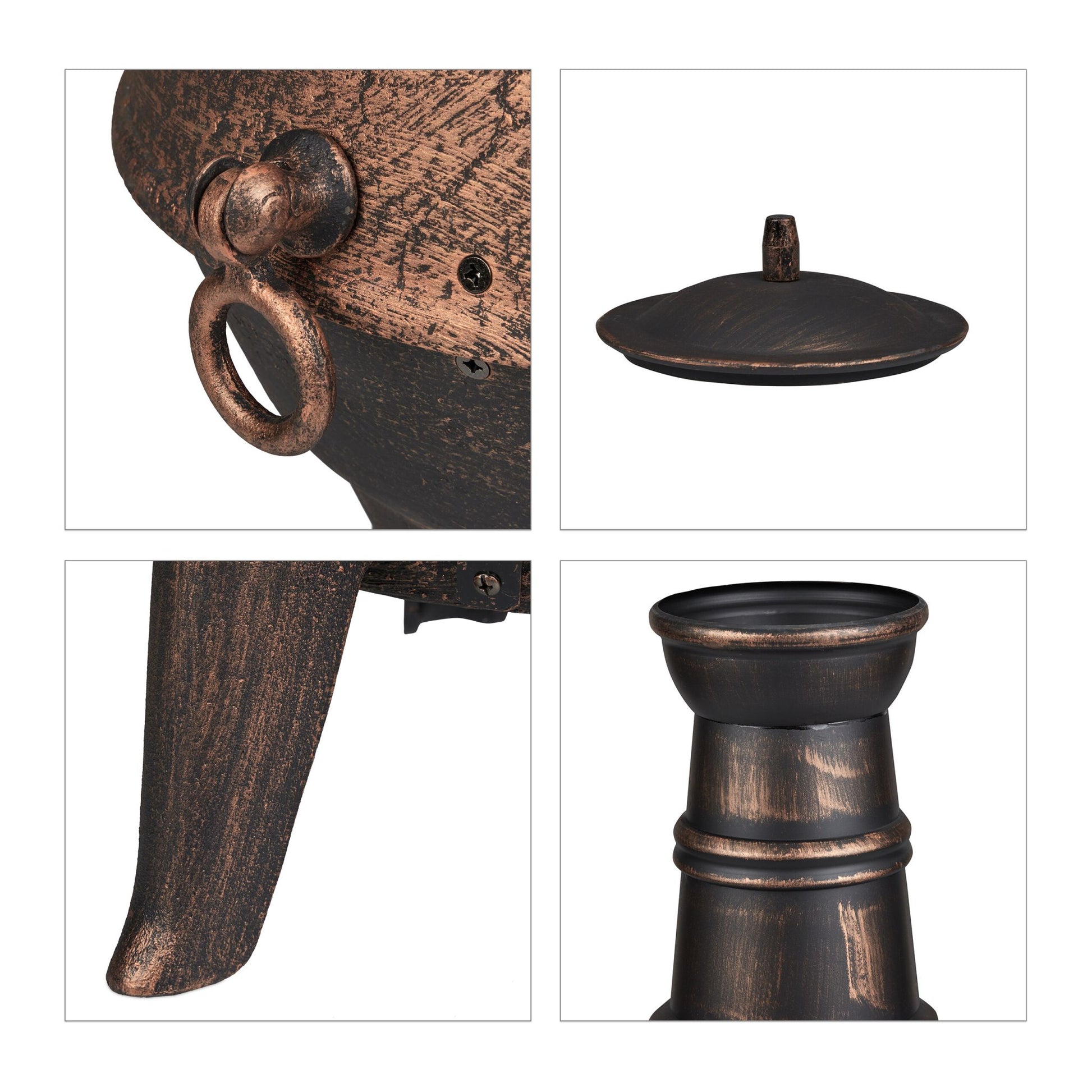 Terrassenofen in Bronze Braun-Schwarz von Relaxdays