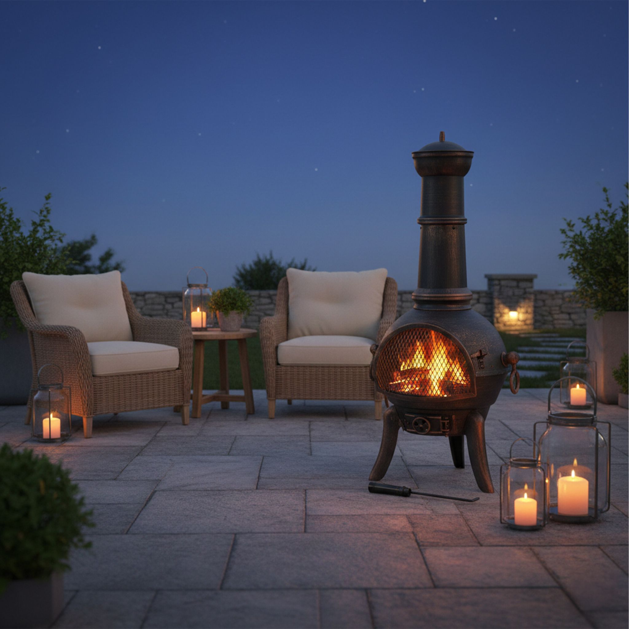 Grosser Terrassenofen Dunkelbraun von Relaxdays