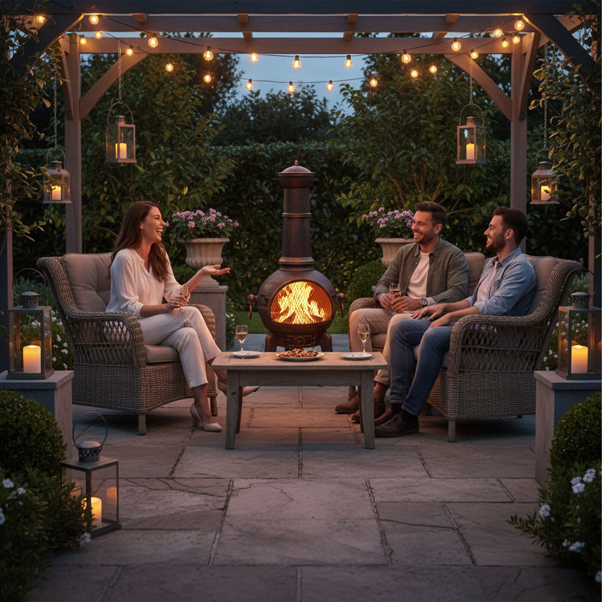 Grosser Terrassenofen Dunkelbraun von Relaxdays