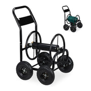 Schlauchwagen Metall schwarz Schwarz von Relaxdays