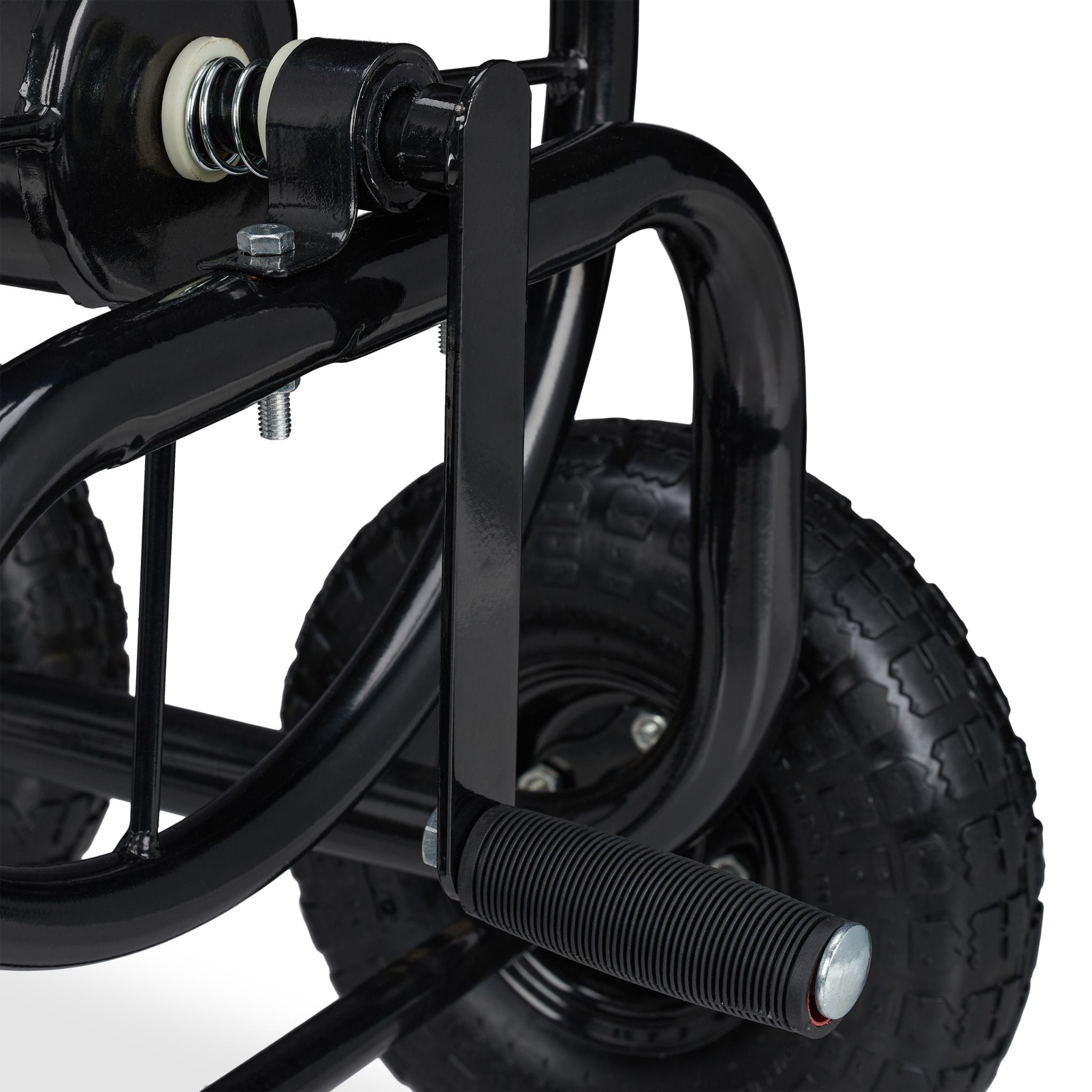 Schlauchwagen Metall schwarz Schwarz von Relaxdays
