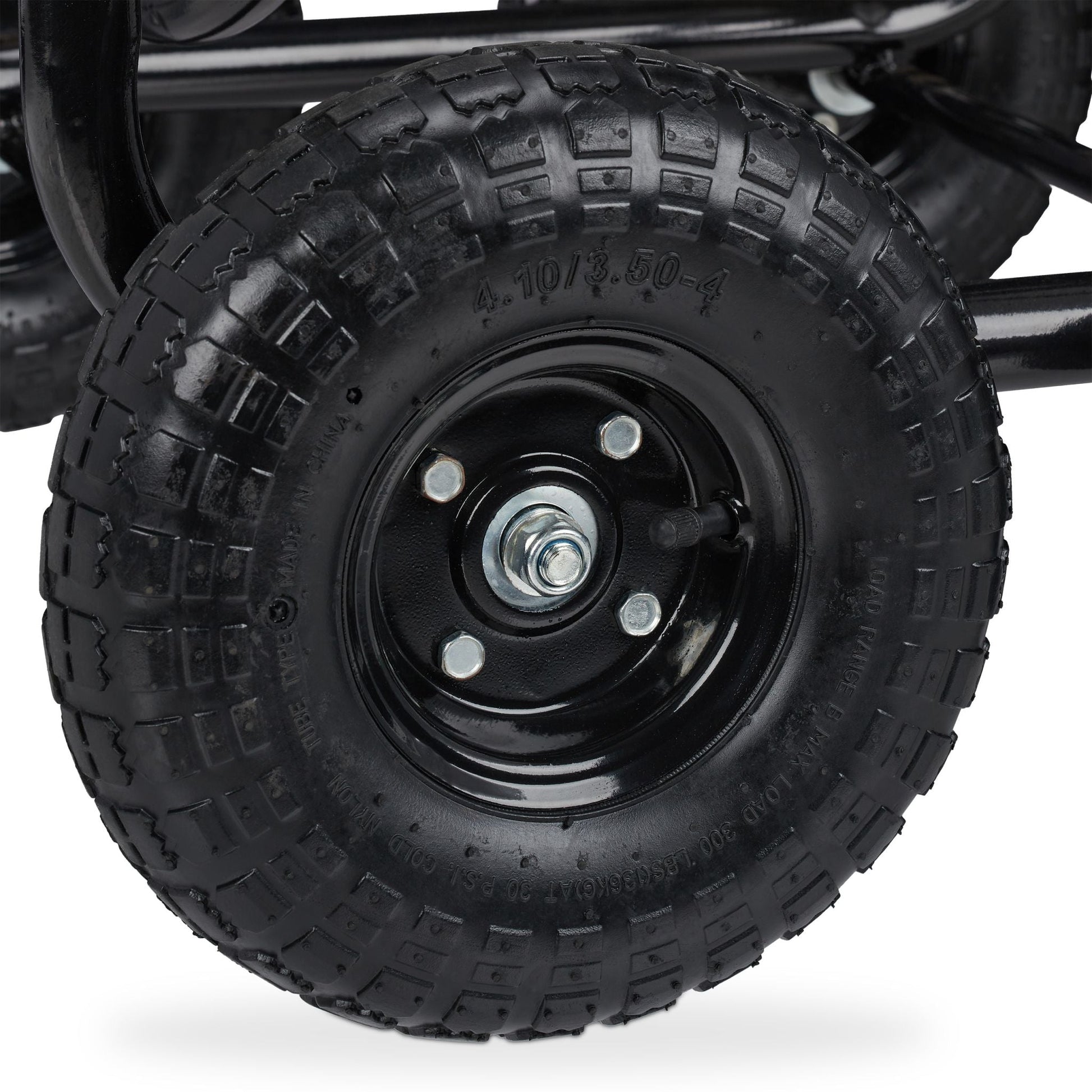 Schlauchwagen Metall schwarz Schwarz von Relaxdays