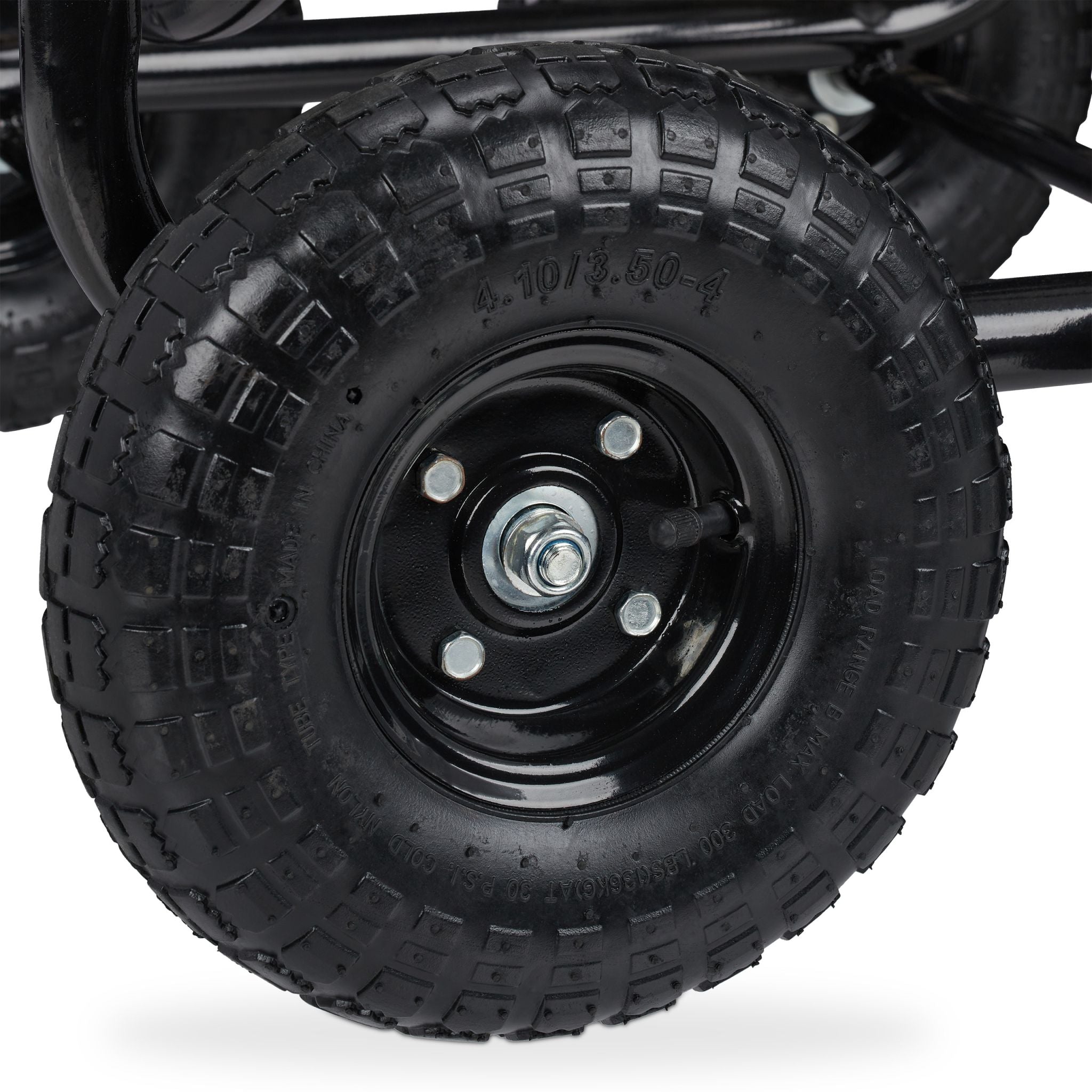 Schlauchwagen Metall schwarz Schwarz von Relaxdays