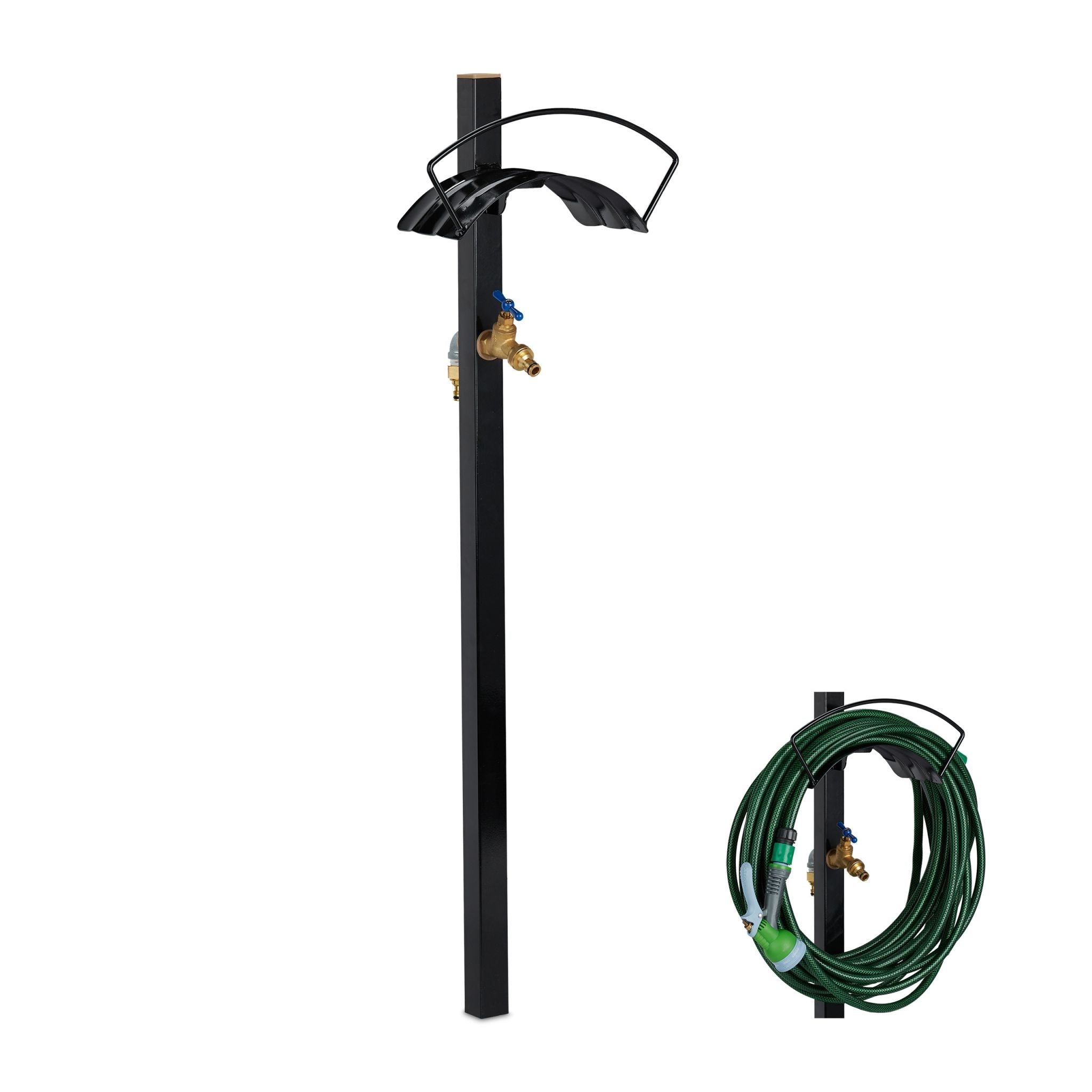 Zapfstelle Garten mit Schlauchhalter Schwarz von Relaxdays