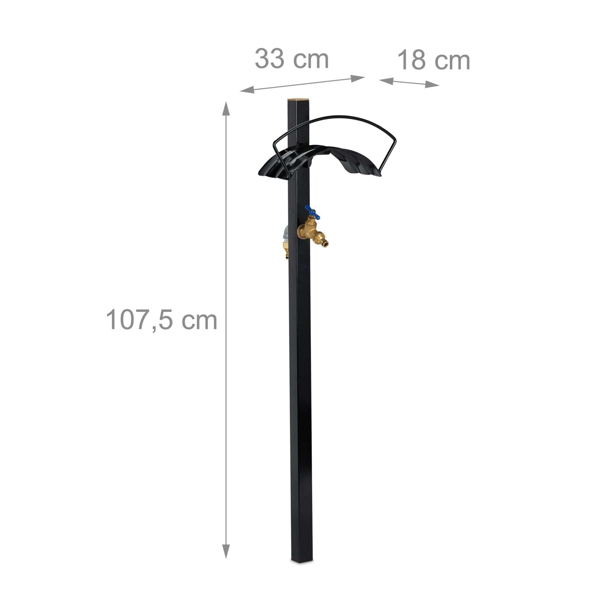 Zapfstelle Garten mit Schlauchhalter Schwarz von Relaxdays