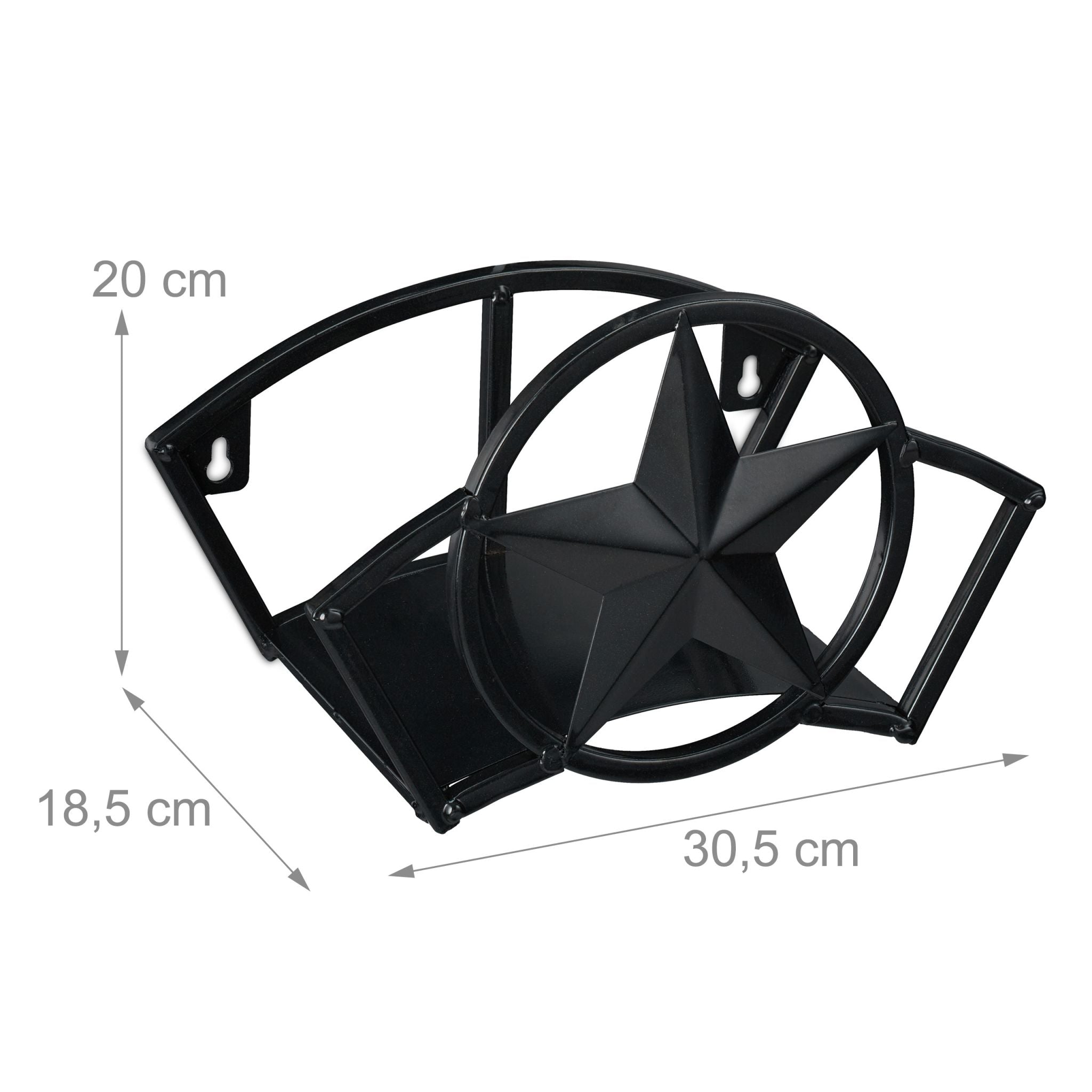 Schlauchhalter Wand Schwarz von Relaxdays
