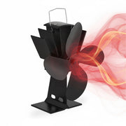 Ofenventilator ohne Strom schwarz Schwarz von Relaxdays