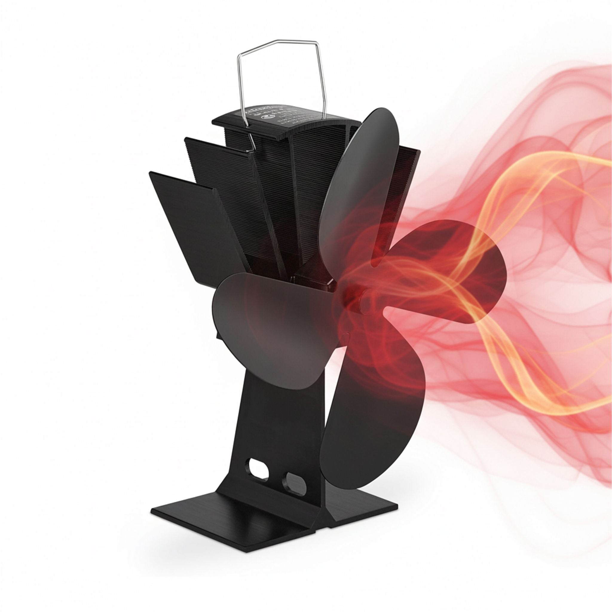 Ofenventilator ohne Strom schwarz Schwarz von Relaxdays