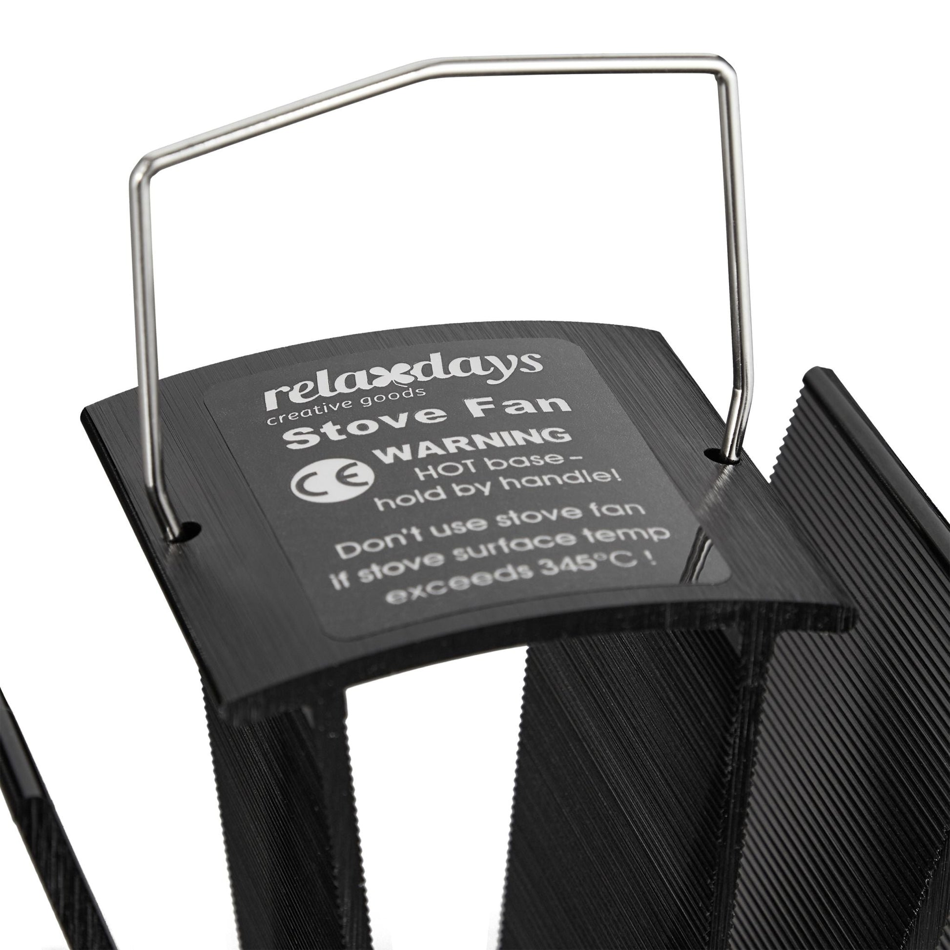 Ofenventilator ohne Strom schwarz Schwarz von Relaxdays