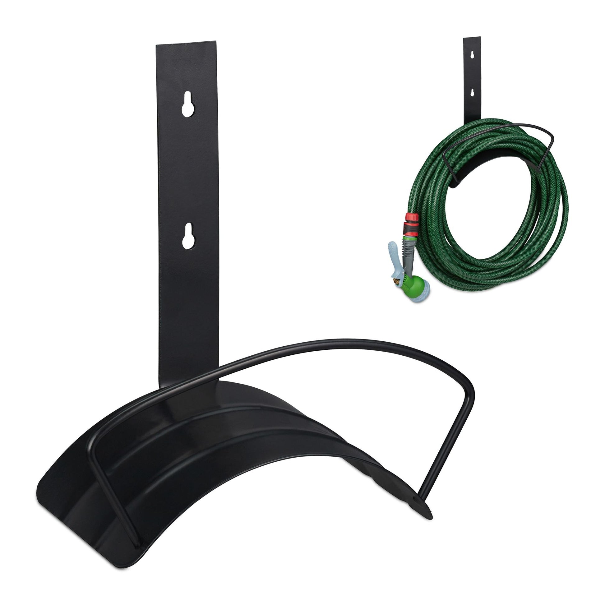 Schlauchhalter Wand schwarz Schwarz von Relaxdays