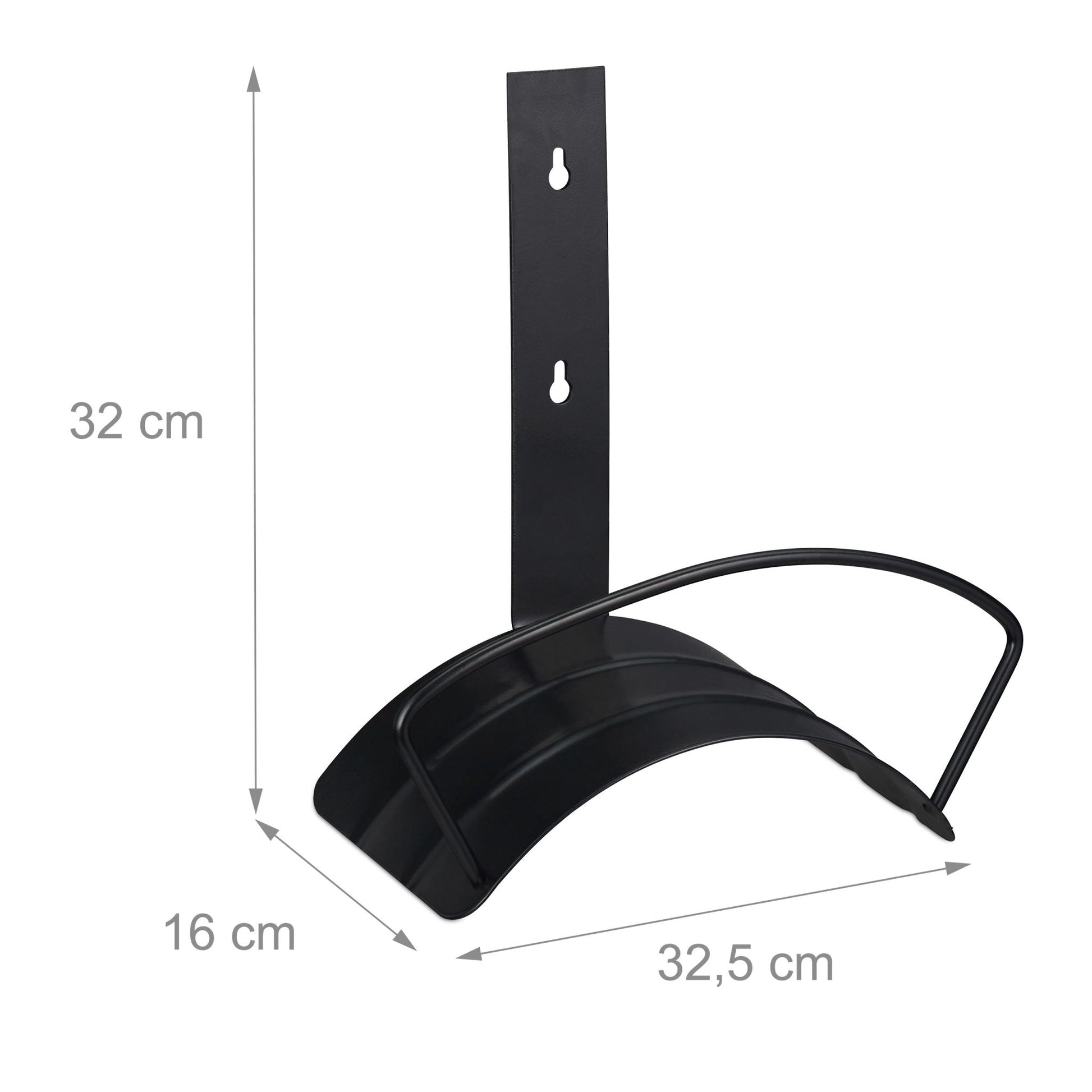 Schlauchhalter Wand schwarz Schwarz von Relaxdays