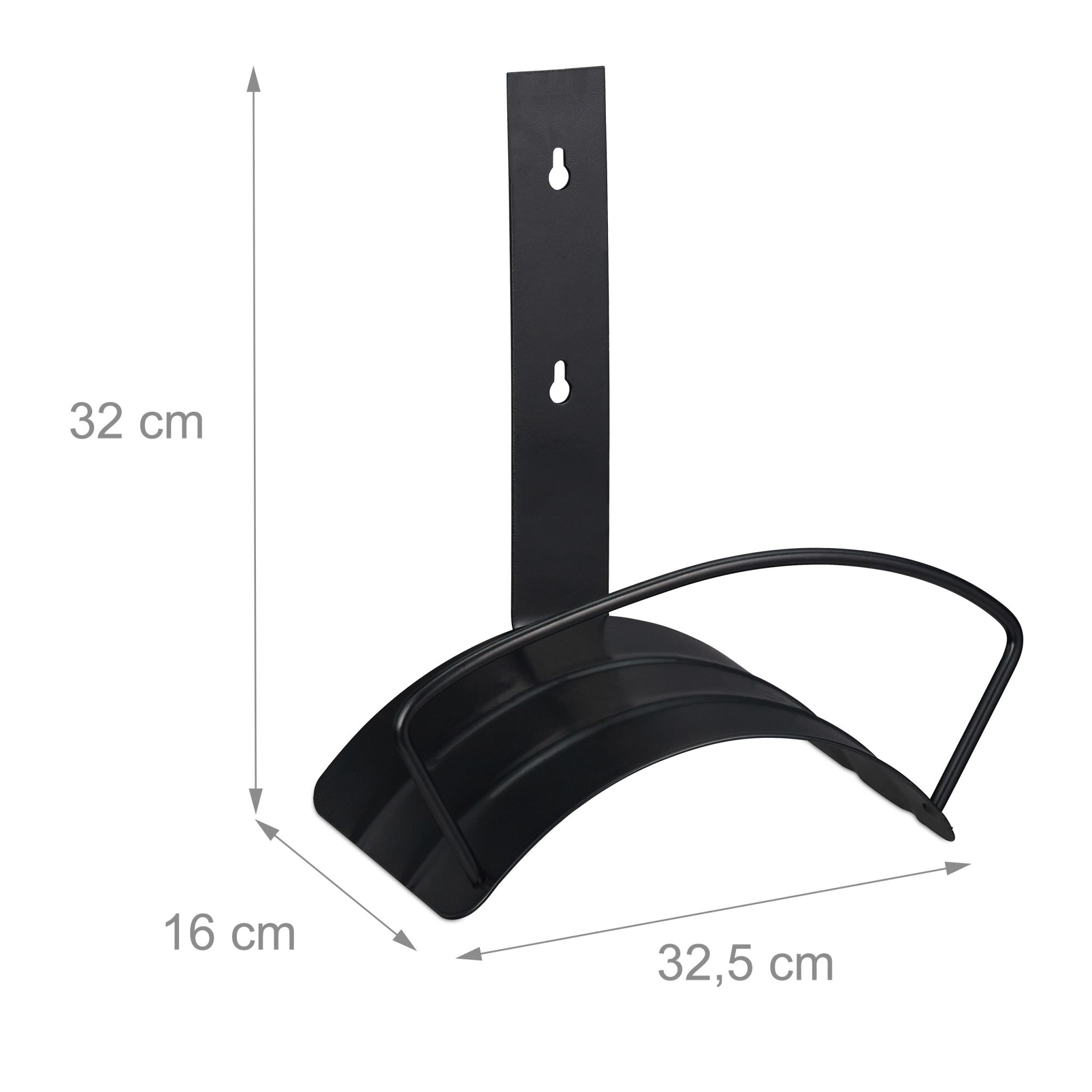 Schlauchhalter Wand schwarz Schwarz von Relaxdays