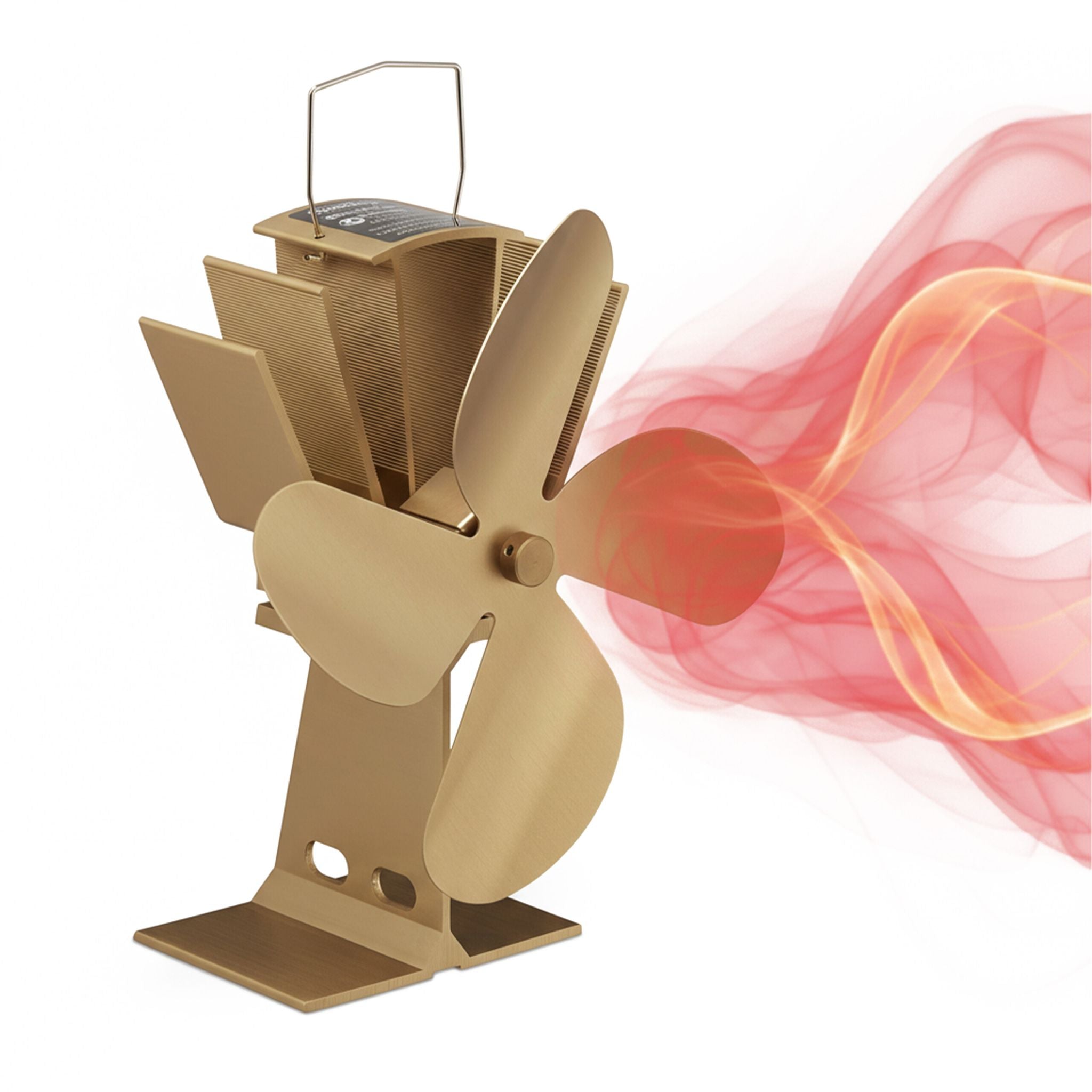 Ofenventilator ohne Strom Hellbraun von Relaxdays