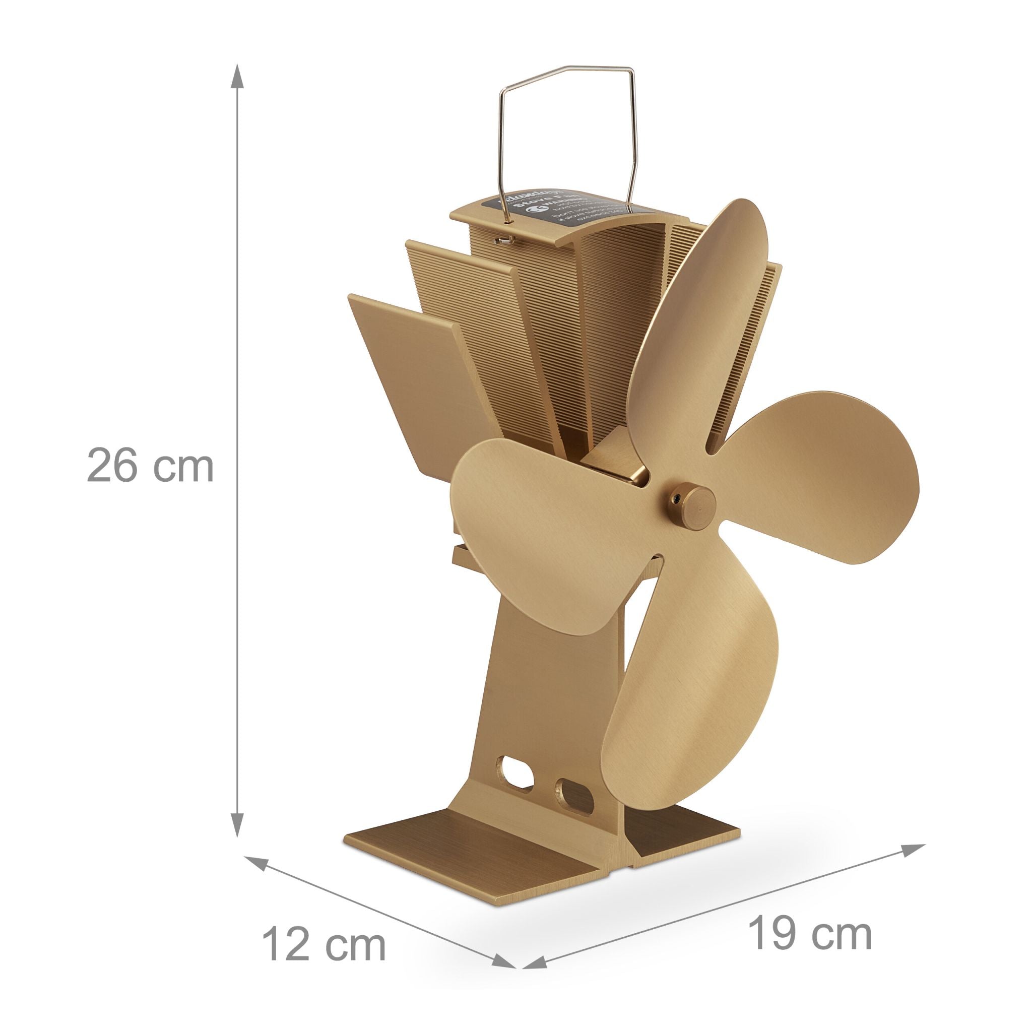 Ofenventilator ohne Strom Hellbraun von Relaxdays