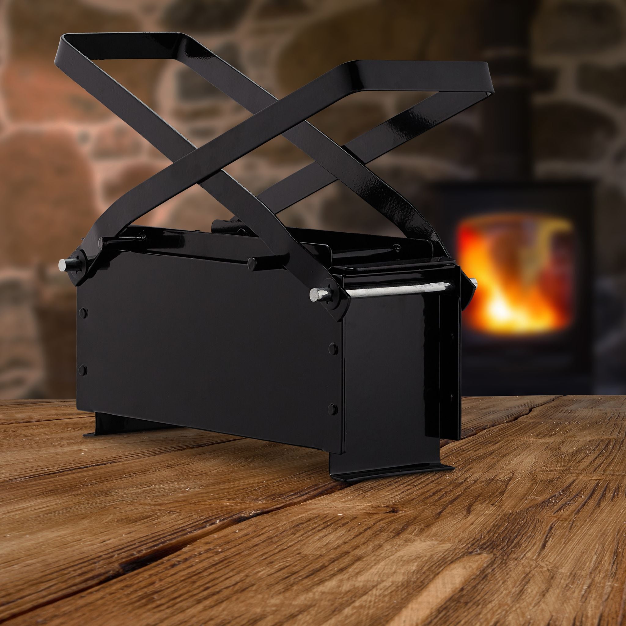 Papierbrikettpresse Schwarz von Relaxdays