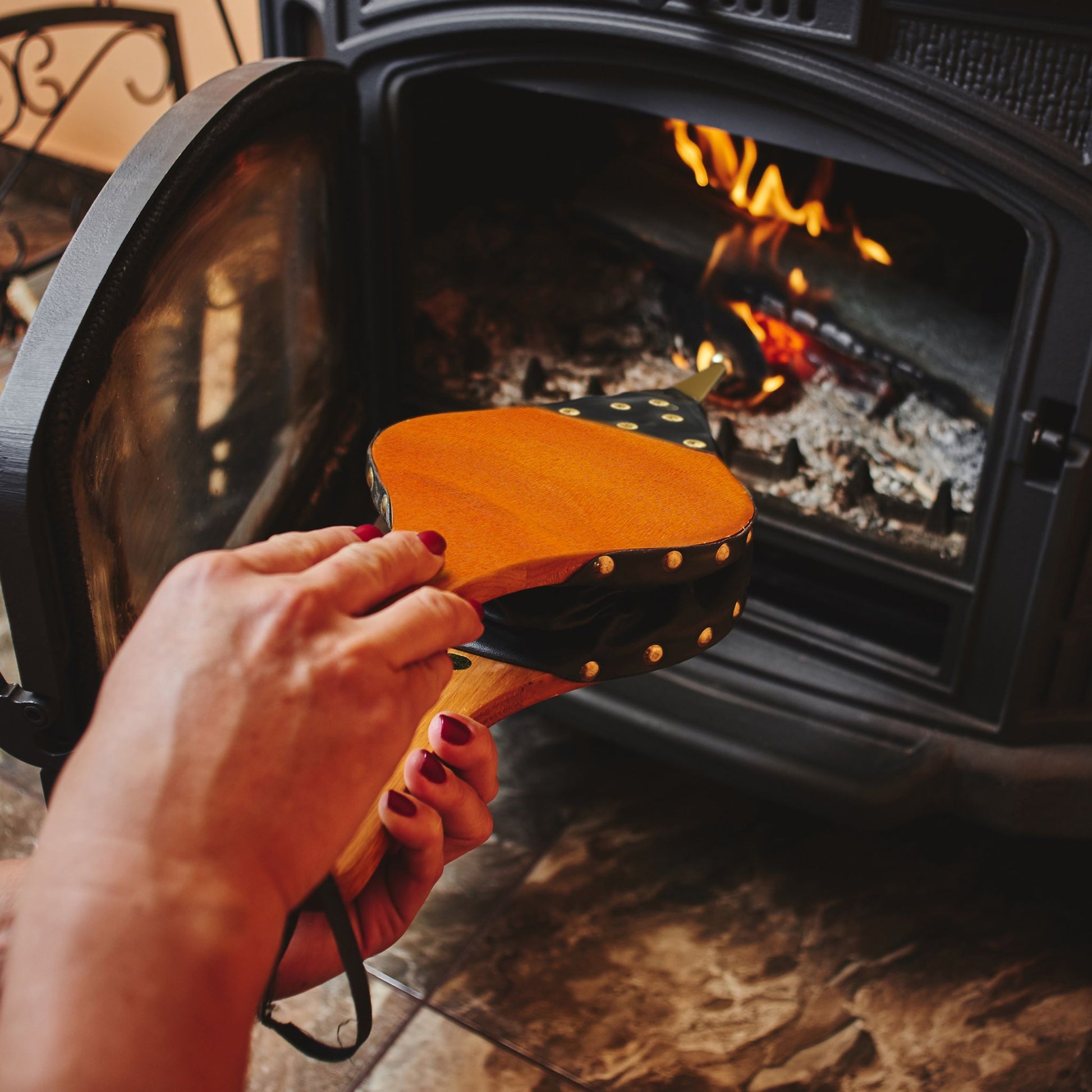 Blasebalg Grill & Kamin Gold-Hellbraun-Schwarz von Relaxdays