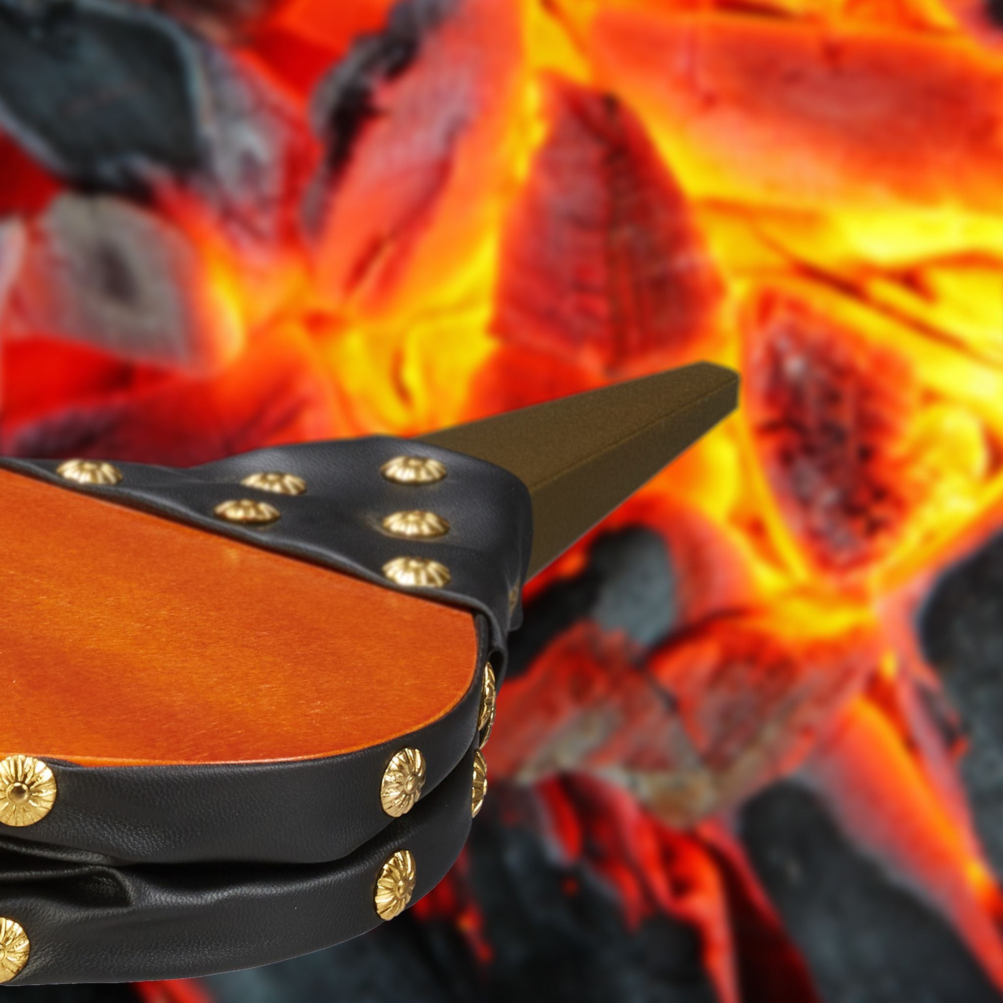 Blasebalg Grill & Kamin Gold-Hellbraun-Schwarz von Relaxdays